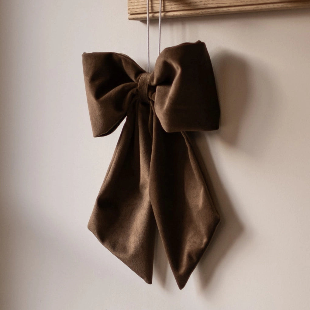 Brown Velvet Hanging Bow