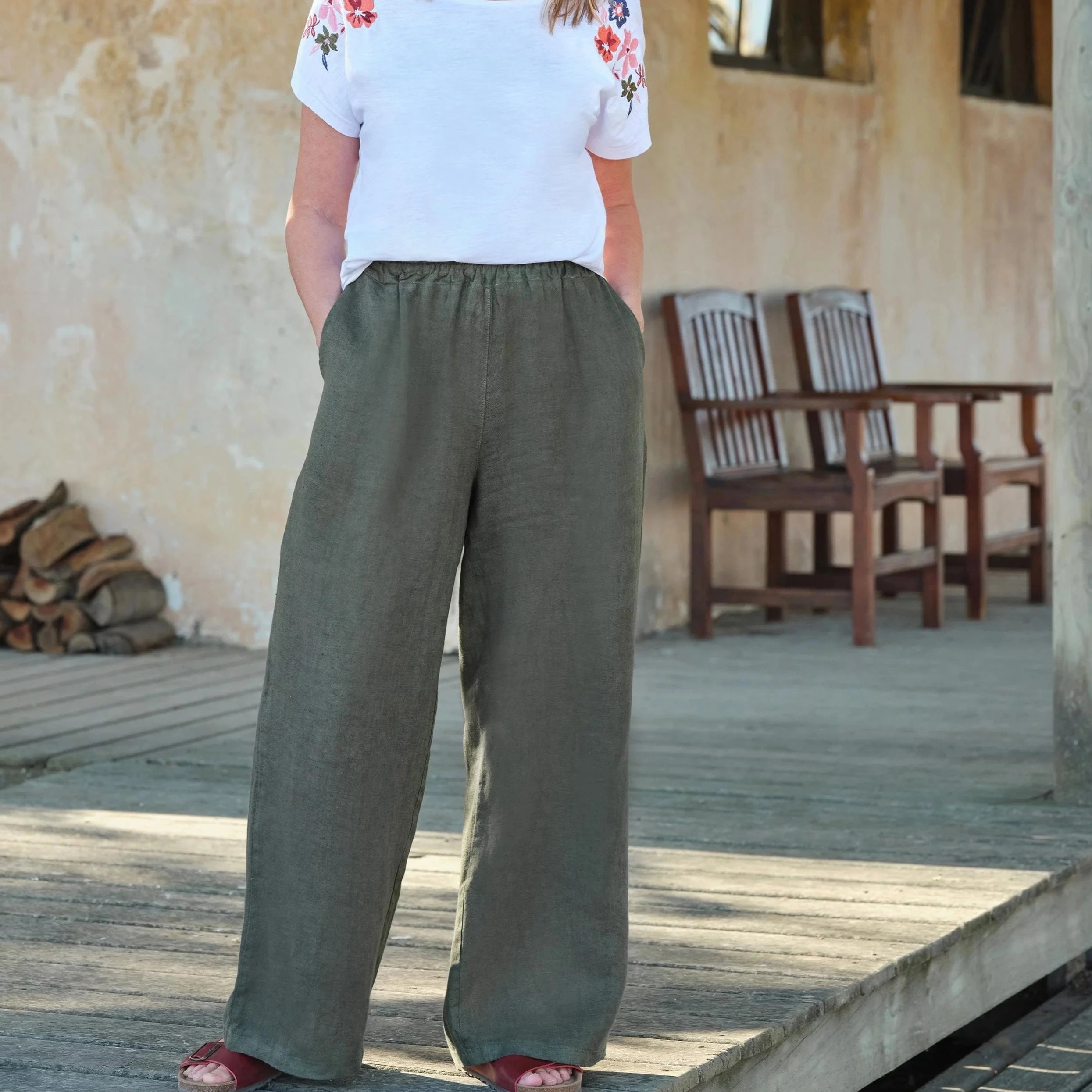 Linen Wide Leg Trouser