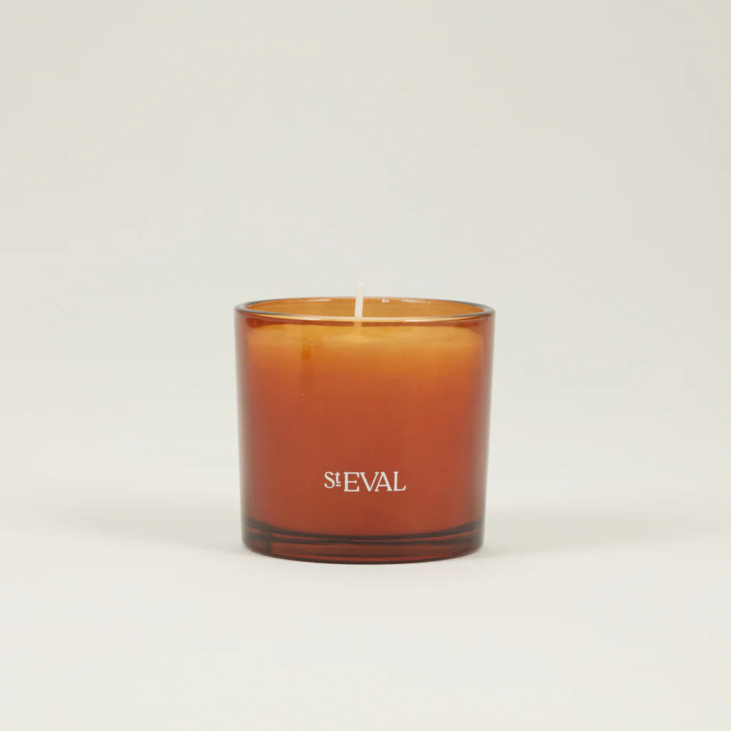St Eval Amber Glass Candle