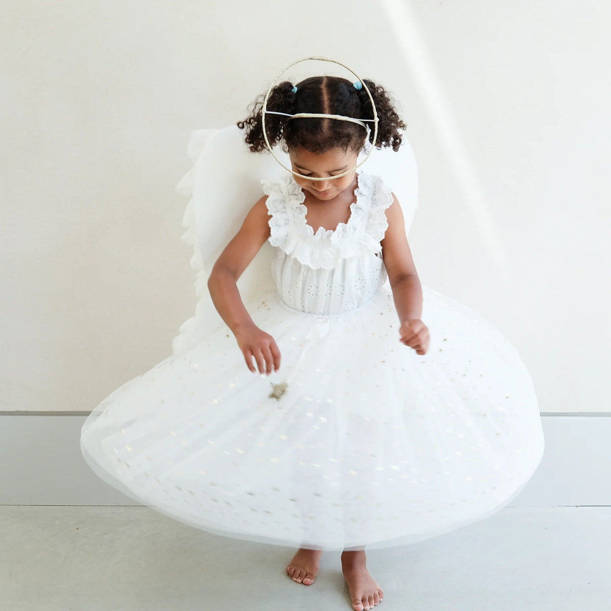 Mimi & Lula White & Gold Angel Tutu Skirt