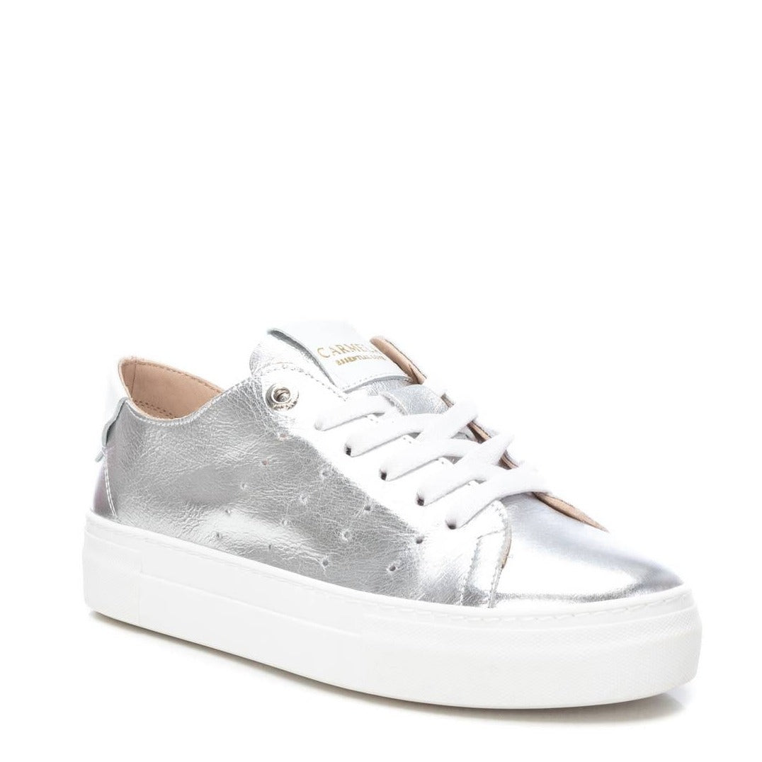 Carmela Silver Leather Trainers