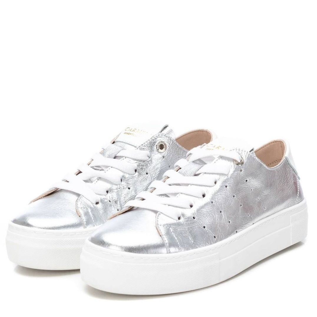 Carmela Silver Leather Trainers