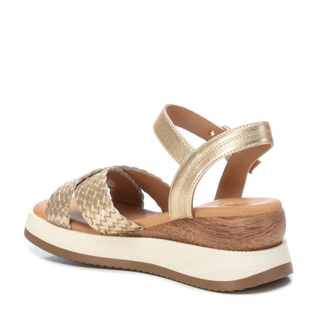 Carmela Crossover Leather Wedge Sandals