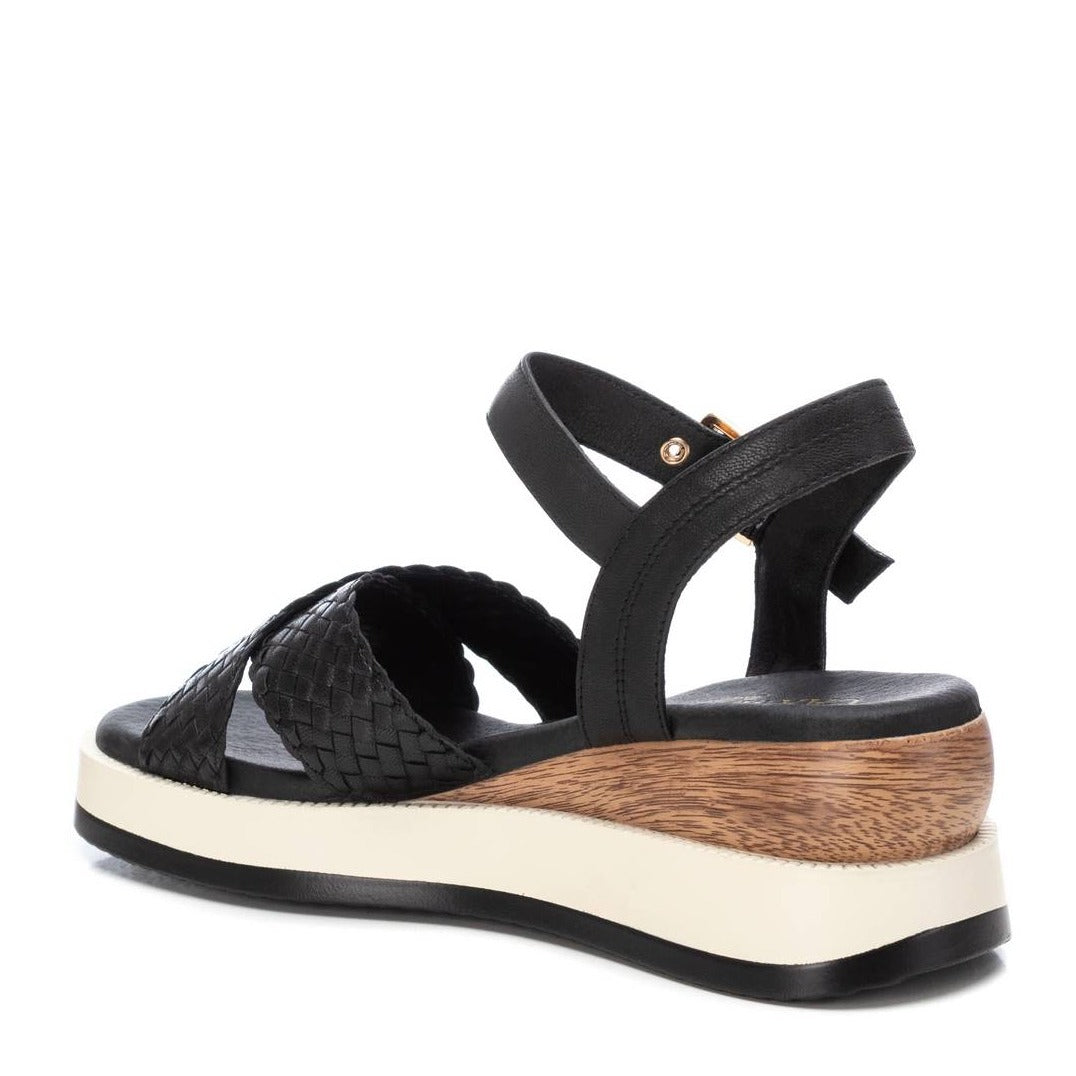 Crossover Leather Wedge Sandals