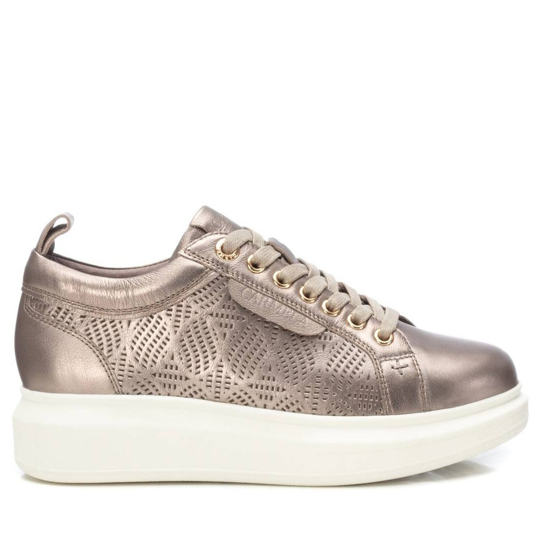 Carmela Openwork Metallic Leather Trainers