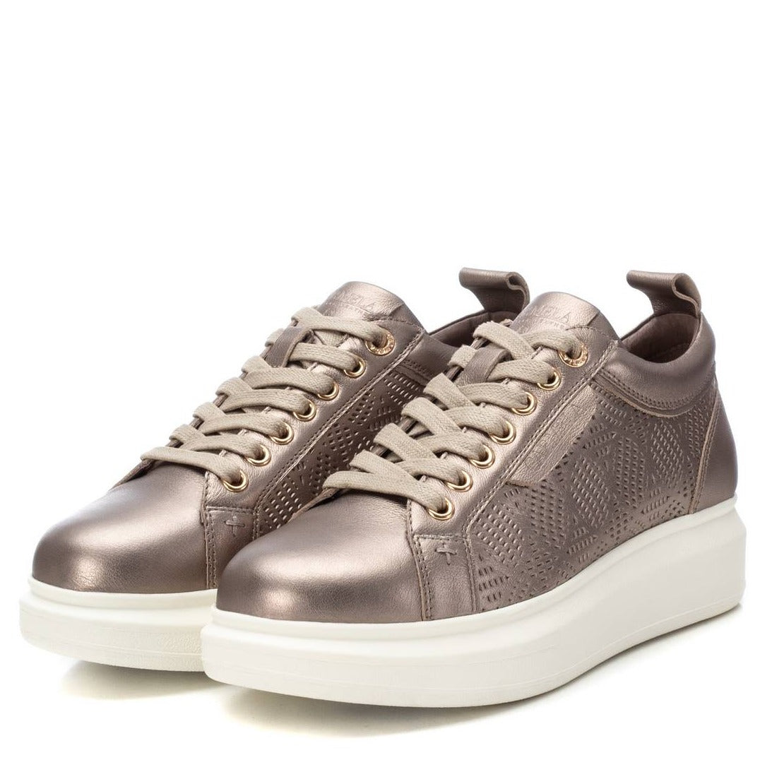 Carmela Openwork Metallic Leather Trainers