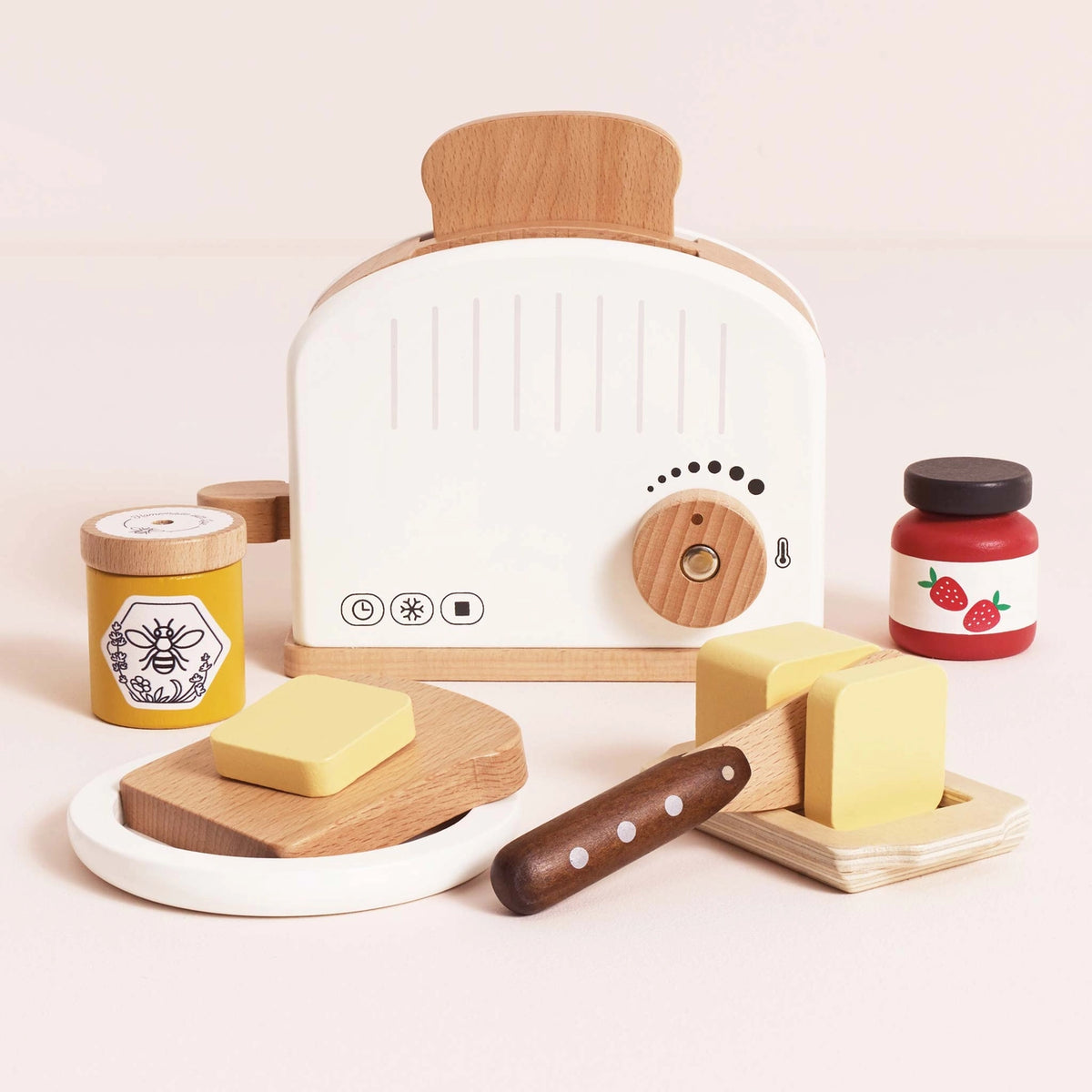 Wooden Pop-Up Toaster & Breakfast Set