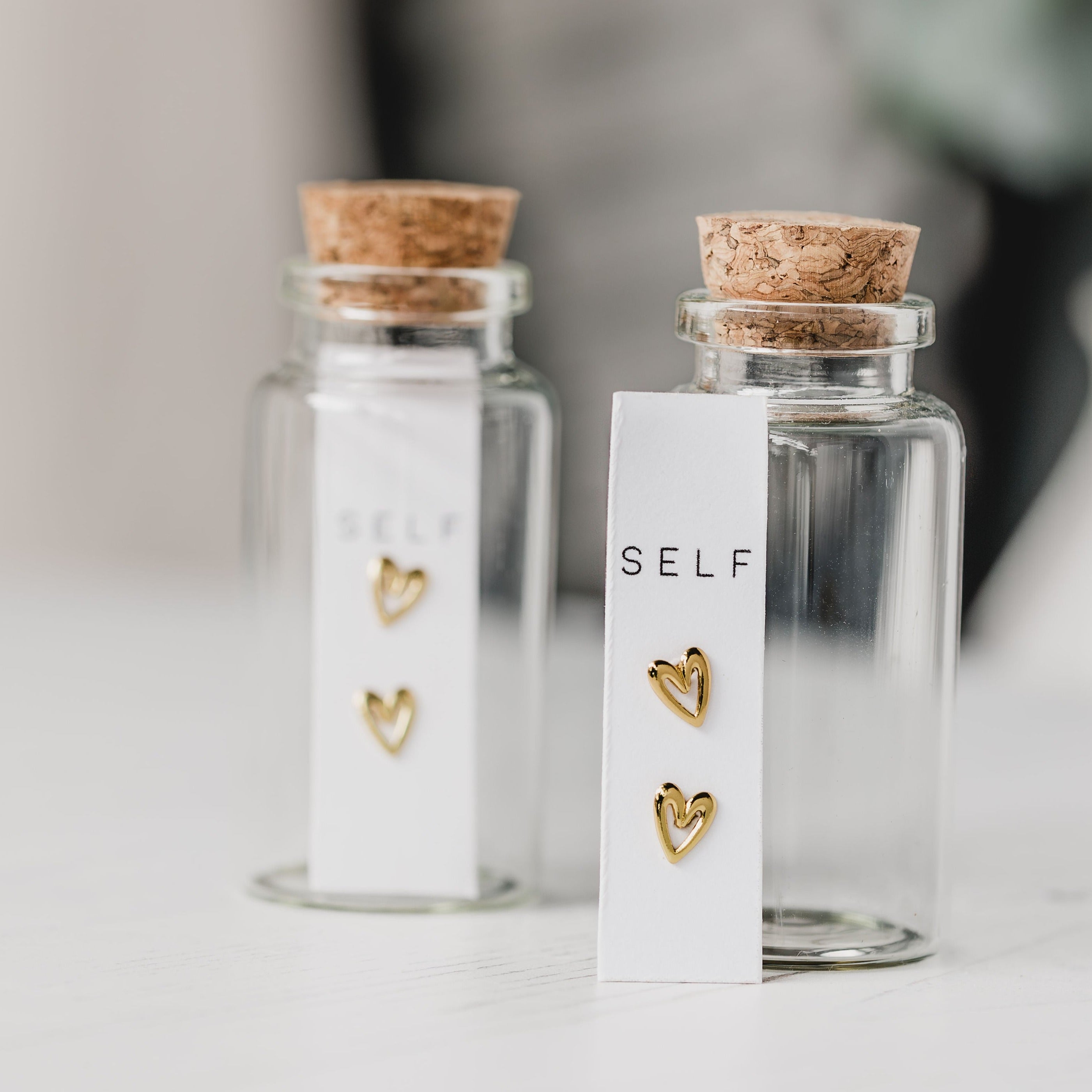 Open Heart Stud Earrings