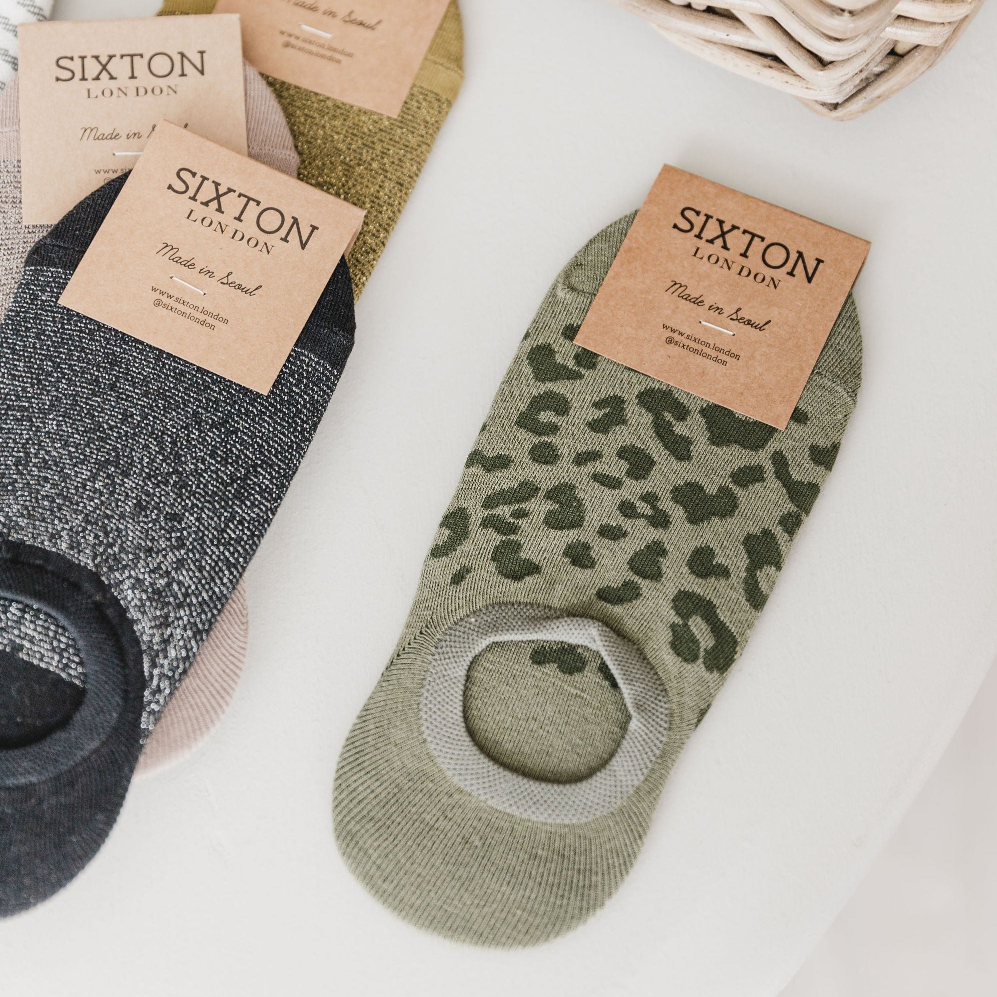 Leopard Print Trainer Socks