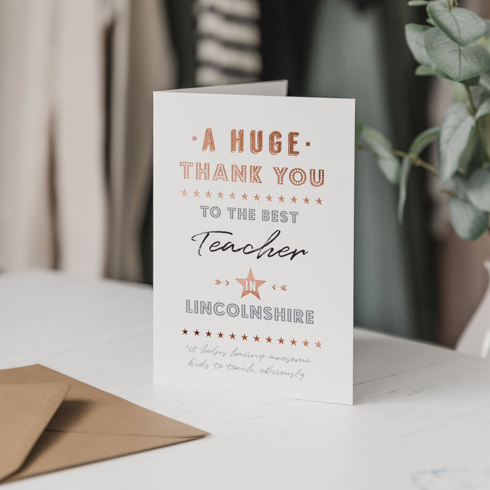Coulson Macleod Personalised Teacher Greeting Card (Lincolnshire or Yorkshire)