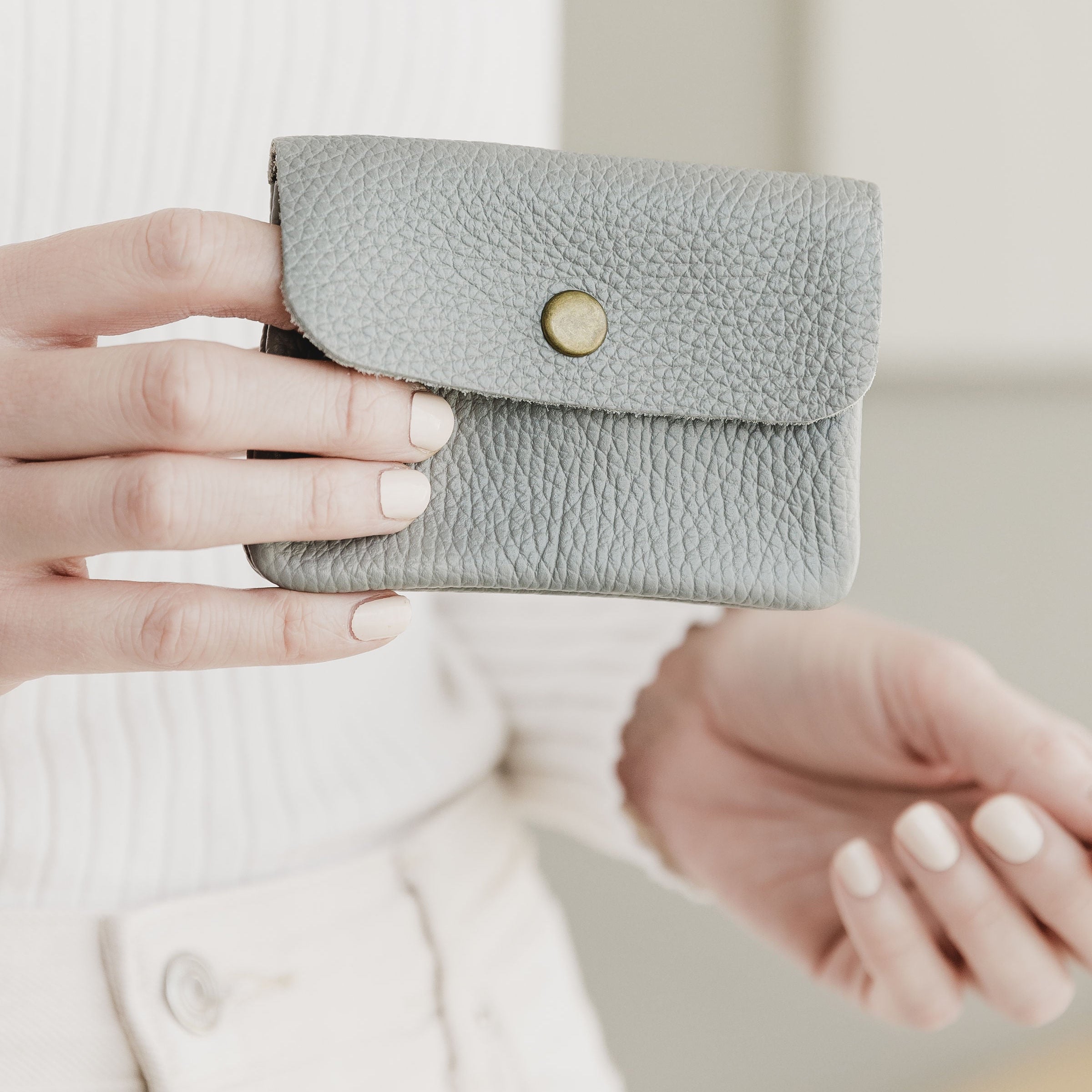 The Florence Small Leather Button Purse