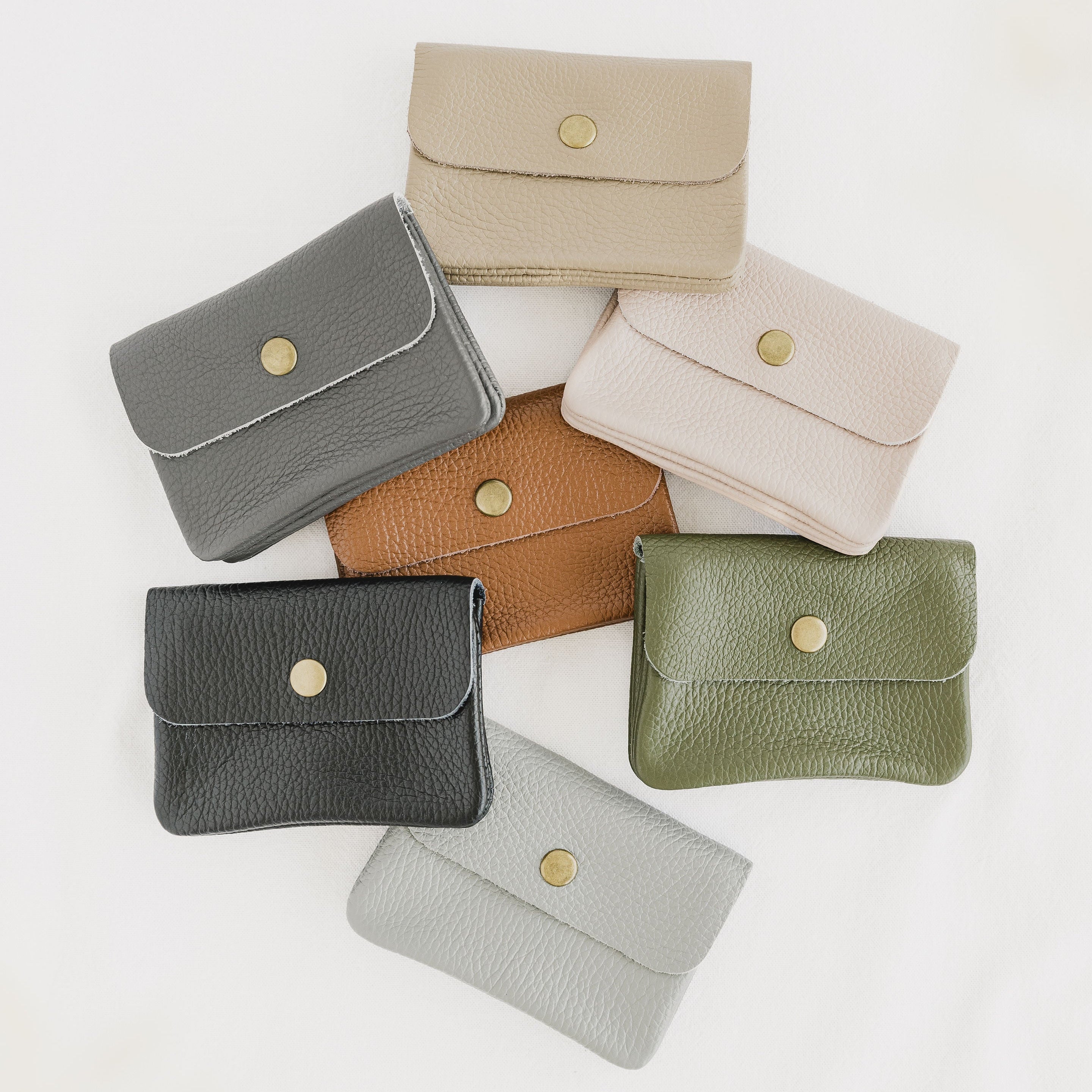 The Florence Small Leather Button Purse