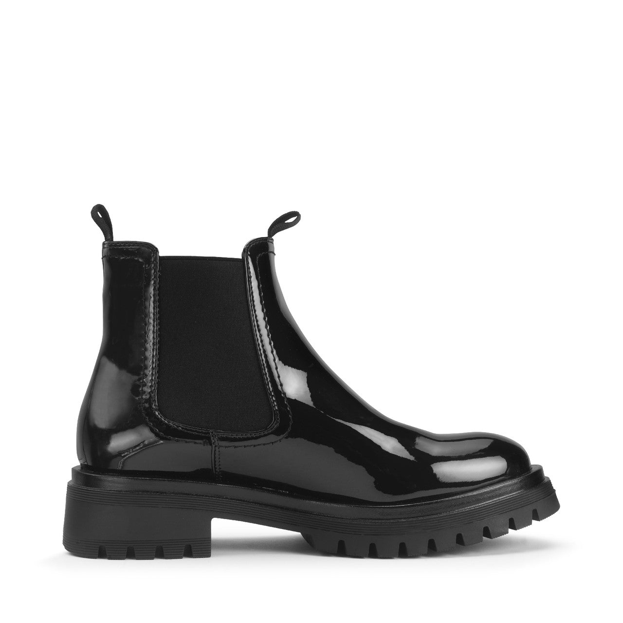London Patent Chelsea Boots