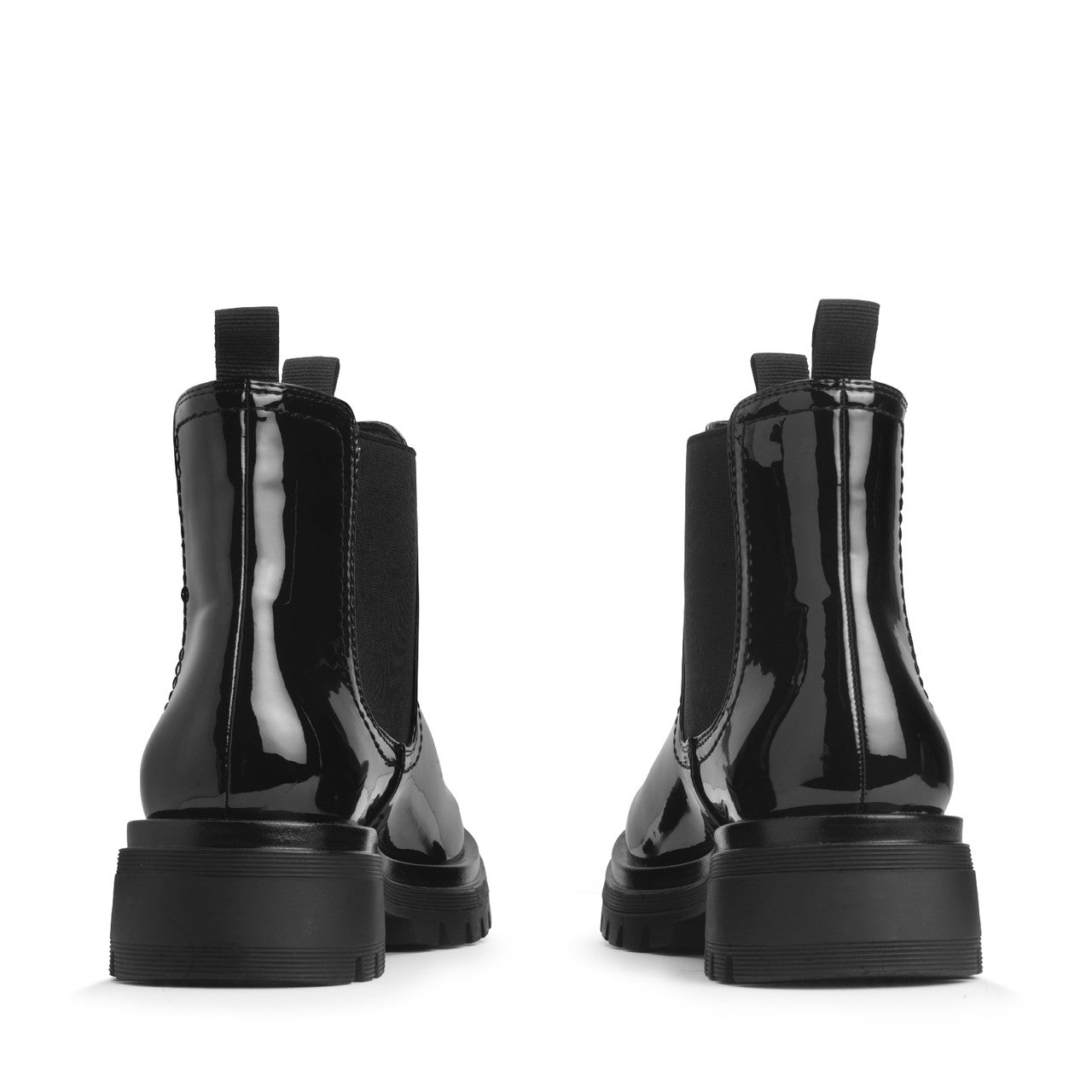 London Patent Chelsea Boots