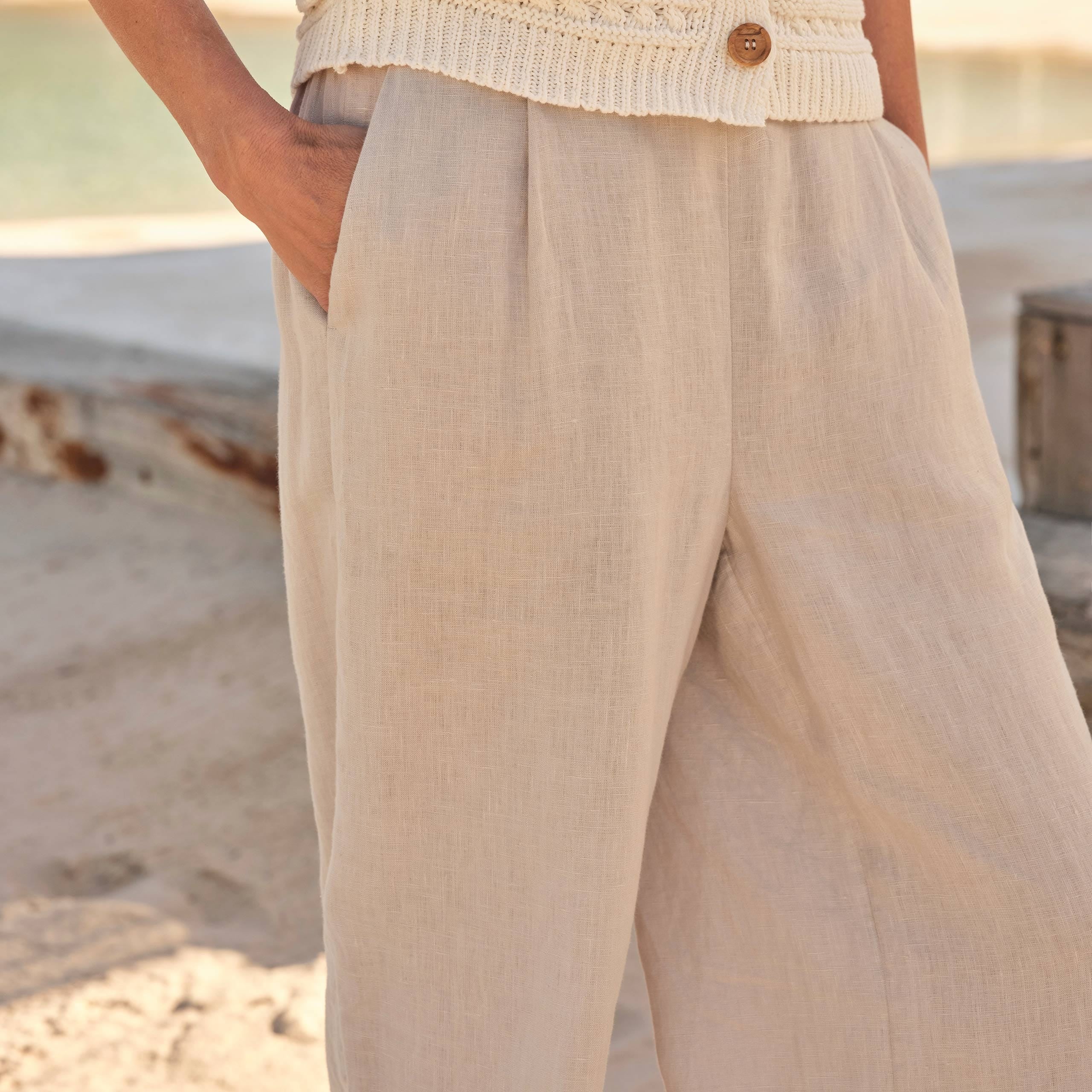 Woolovers - Elastic Back Linen Culottes