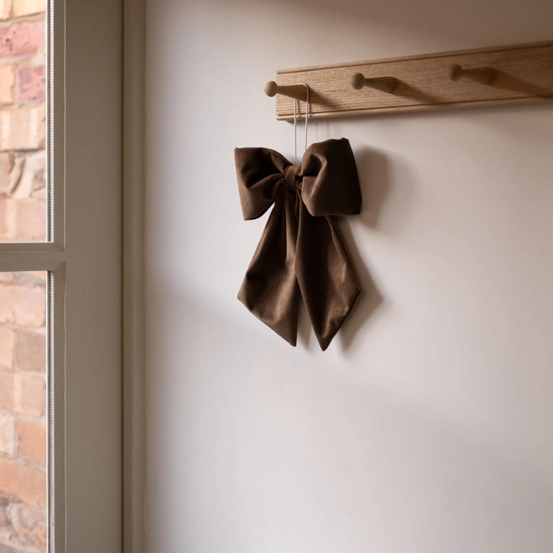Brown Velvet Hanging Bow
