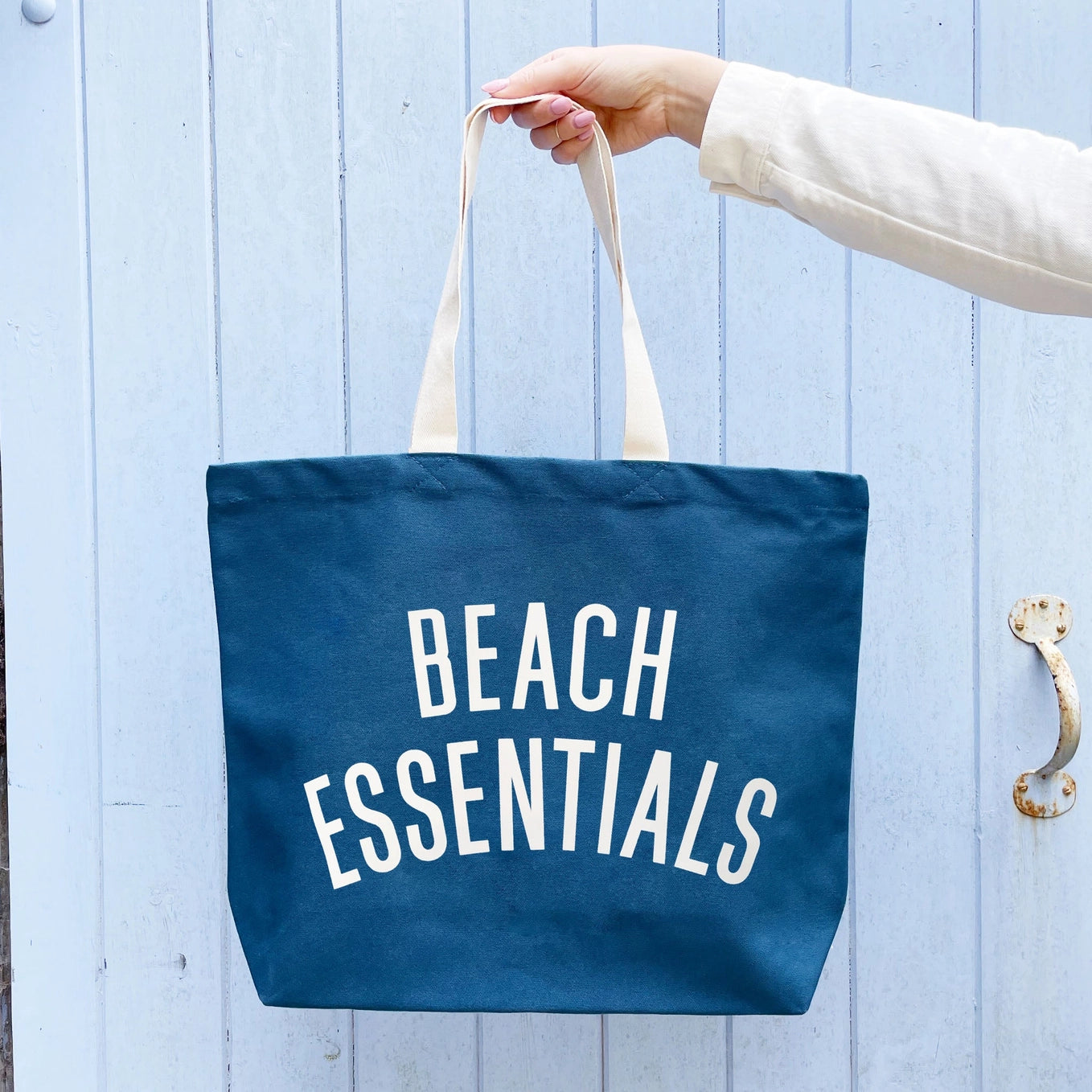 Beach Essentials Canvas Tote Bag
