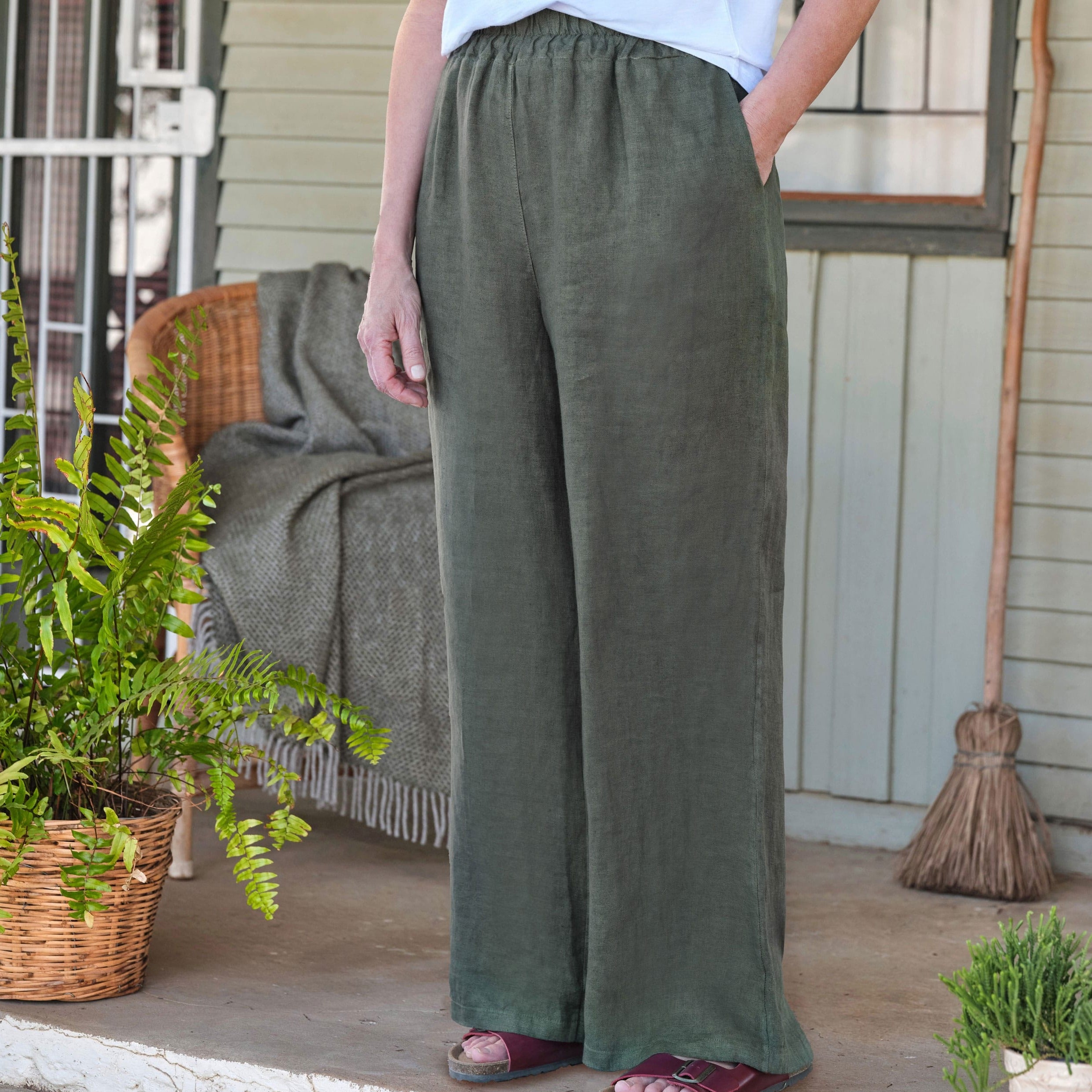Linen Wide Leg Trouser