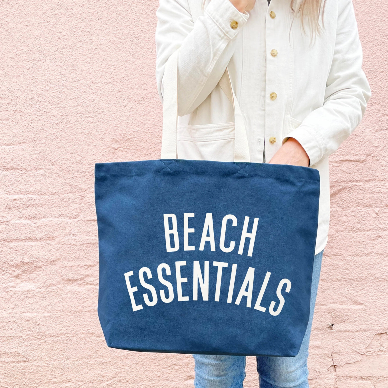 Beach Essentials Canvas Tote Bag