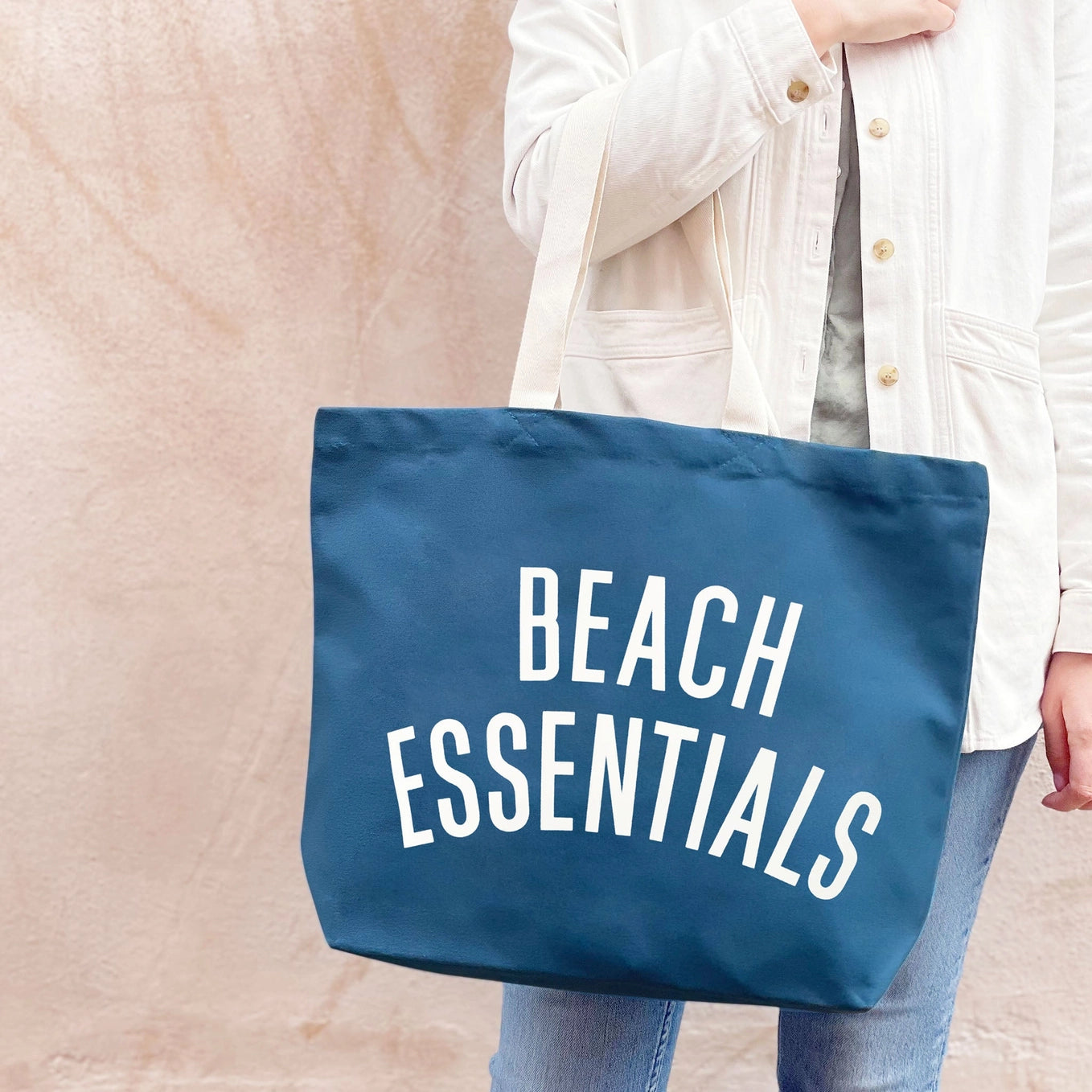 Beach Essentials Canvas Tote Bag