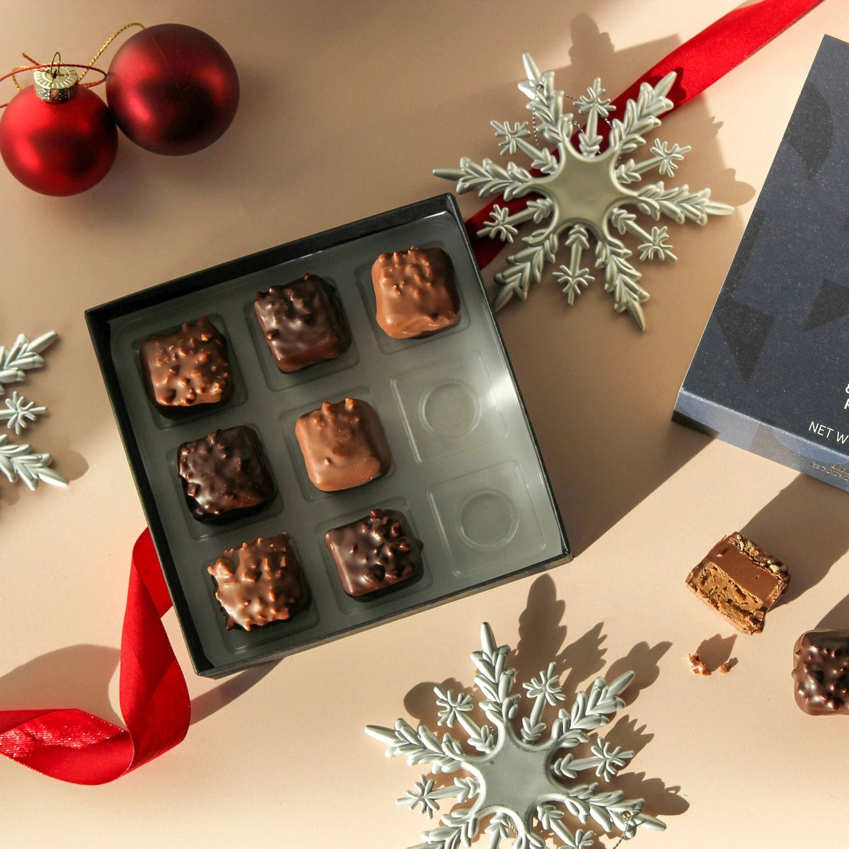 Christmas Milk and Dark Caramel Praline Rochers