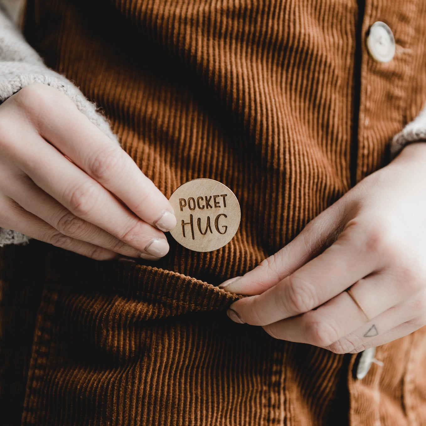 Jodie Gaul & Co Wooden Pocket Hug