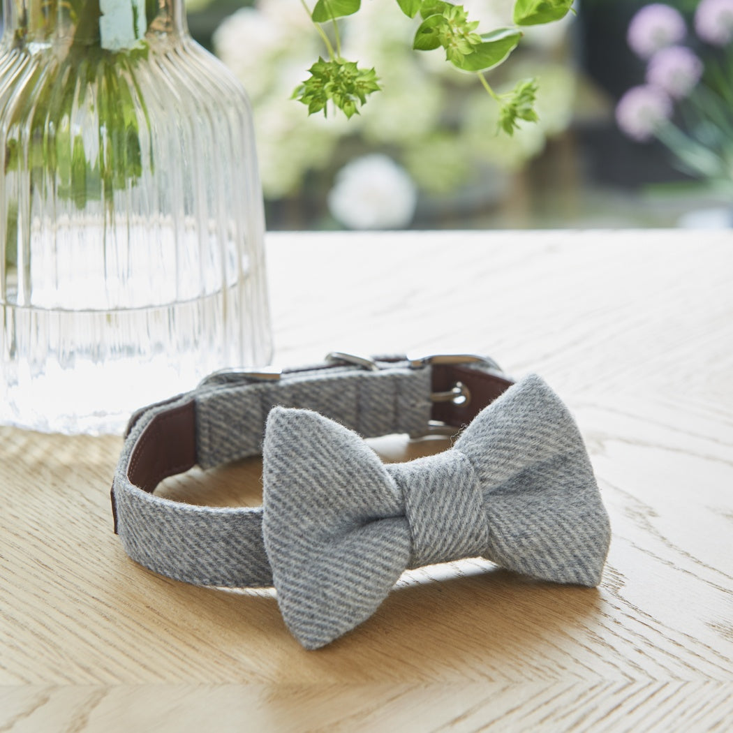 Sweet William Tweed Bow Tie - Grey