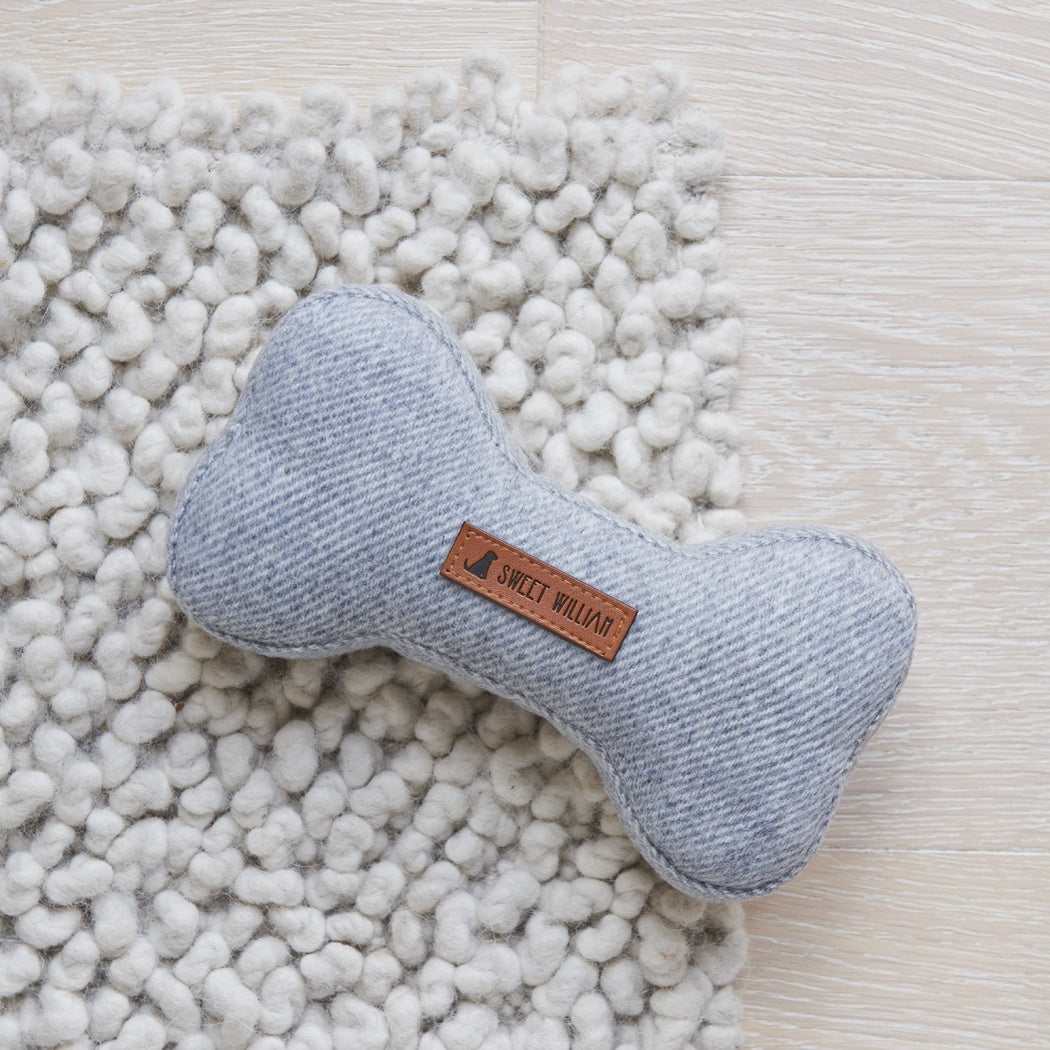 Sweet William Tweed Dog Bone - Grey