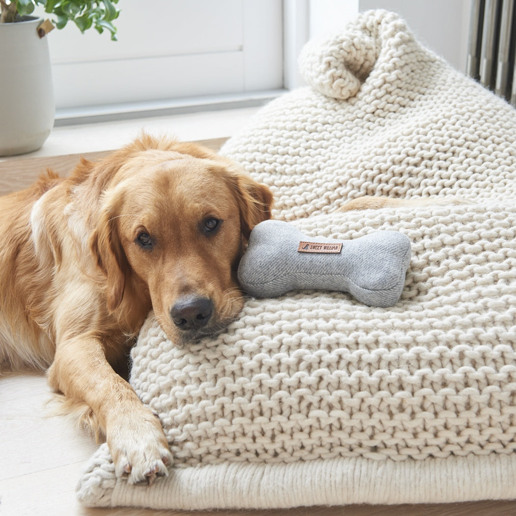 Sweet William Tweed Dog Bone - Grey