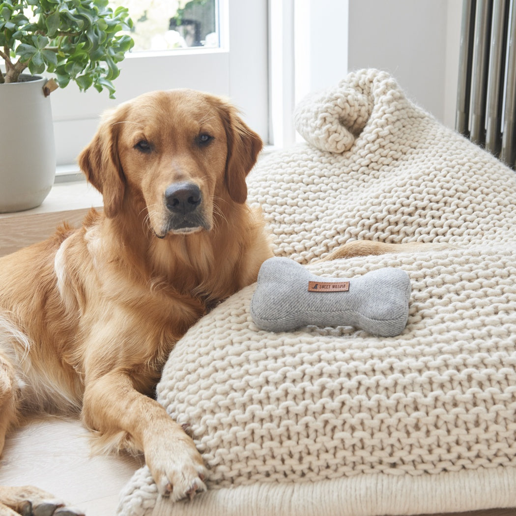 Sweet William Tweed Dog Bone - Grey