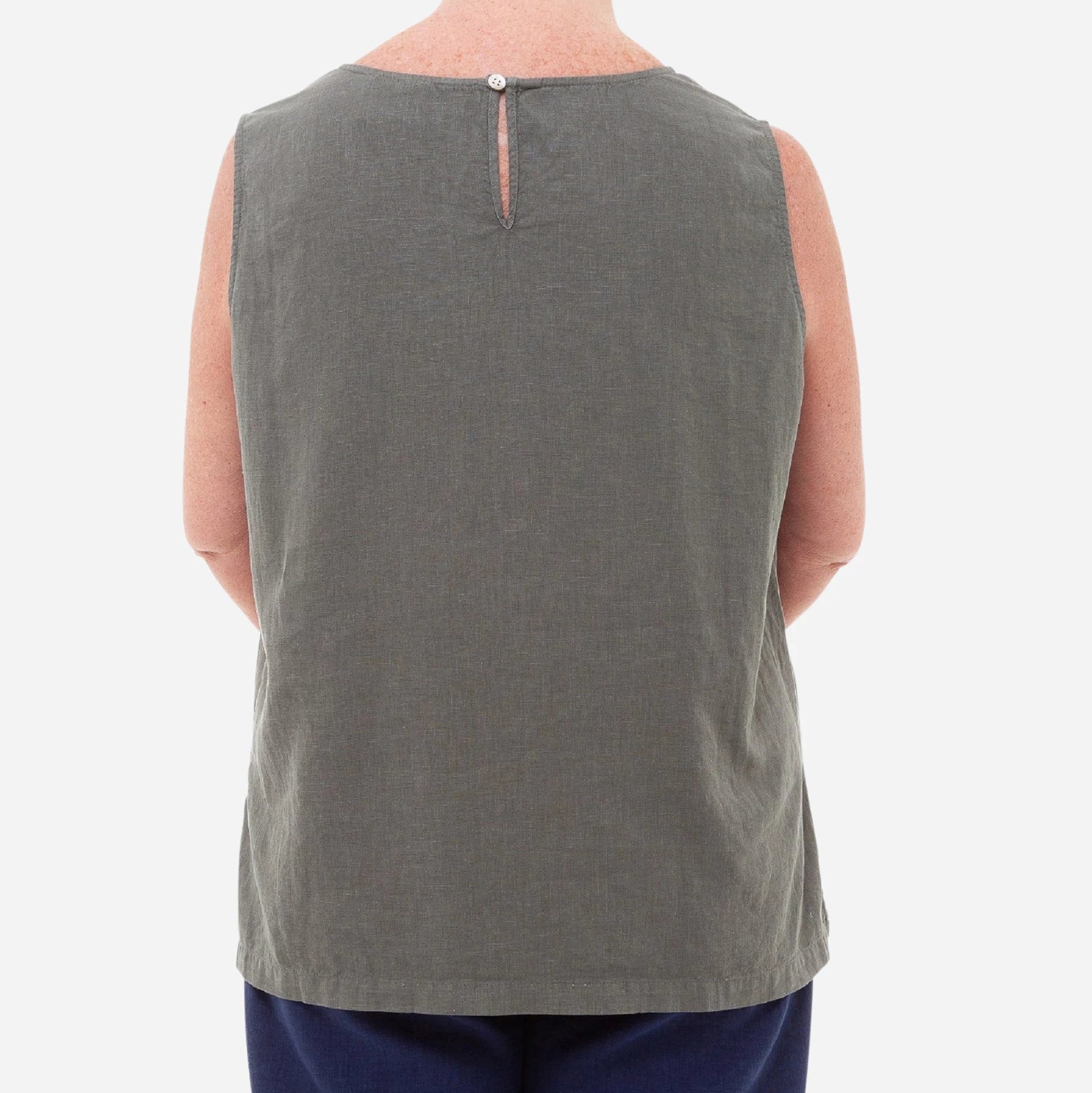 Linen Keyhole Shell Vest
