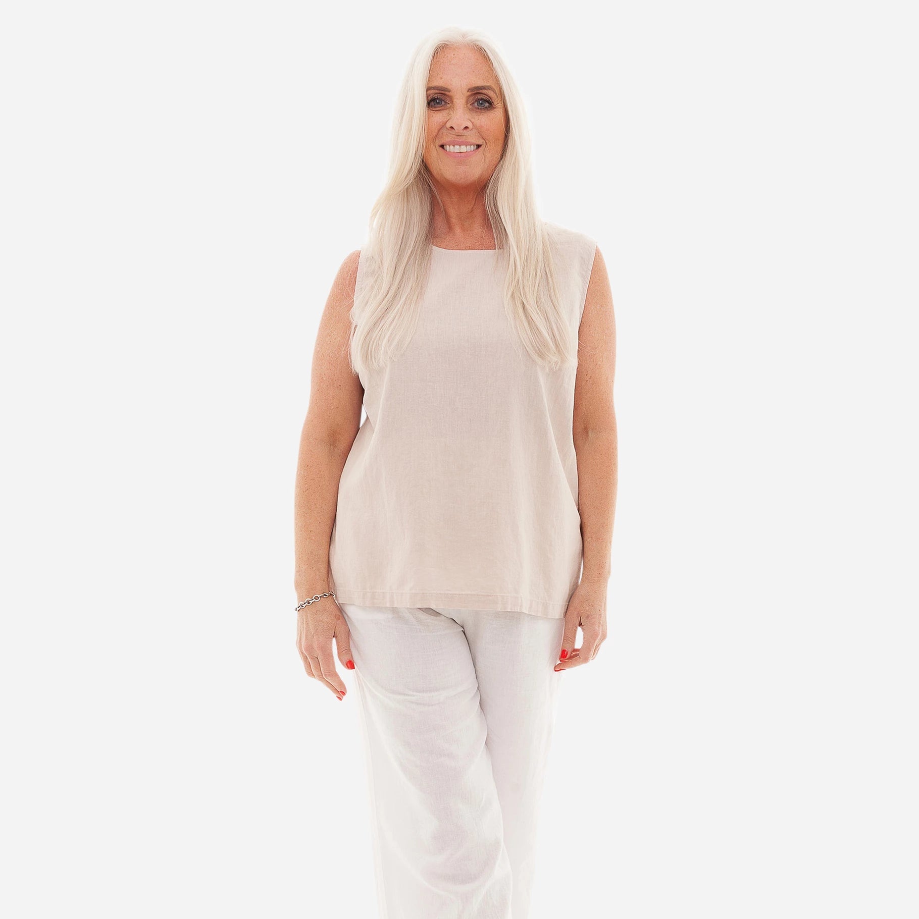 Linen Keyhole Shell Vest