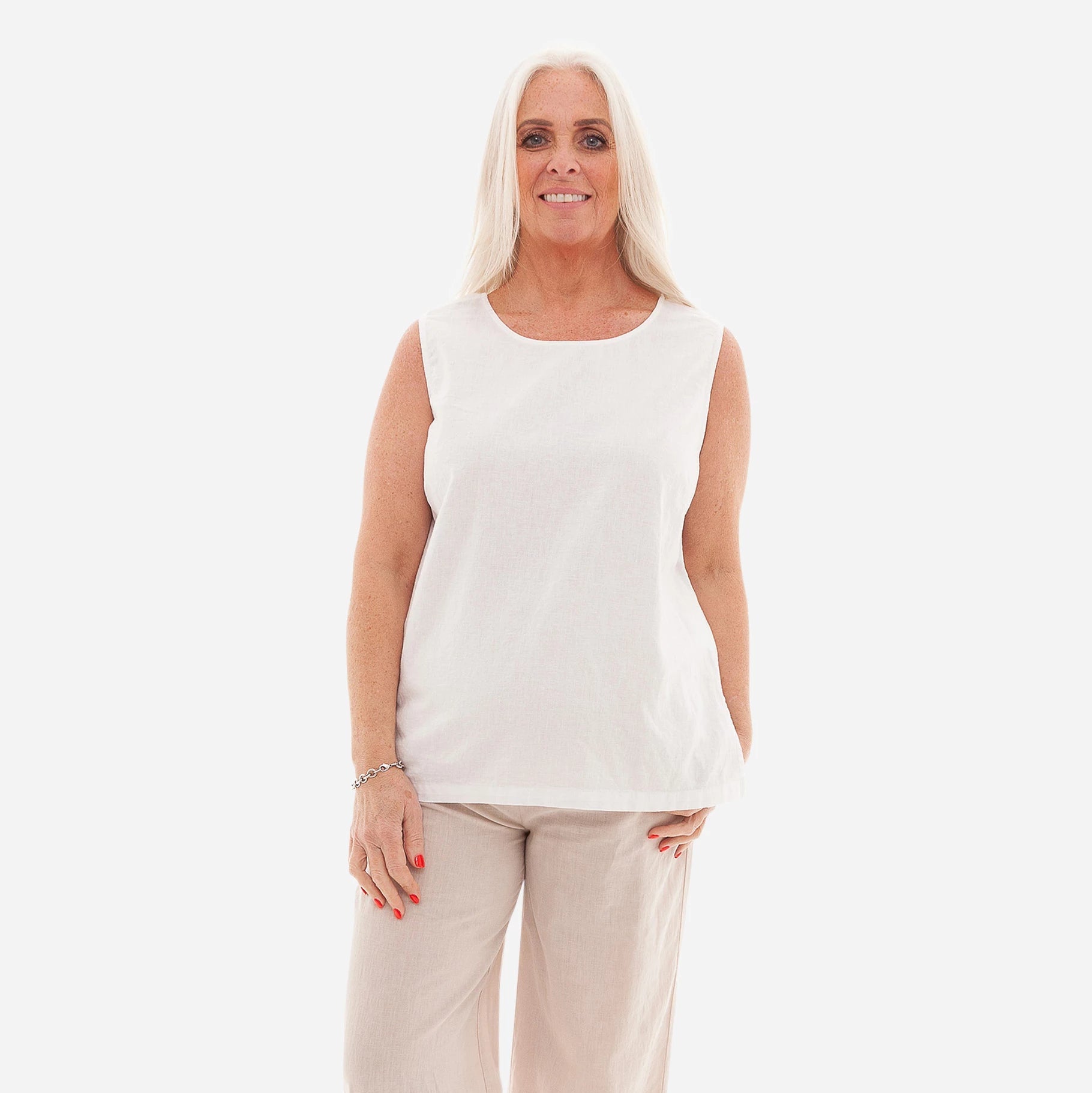 Linen Keyhole Shell Vest