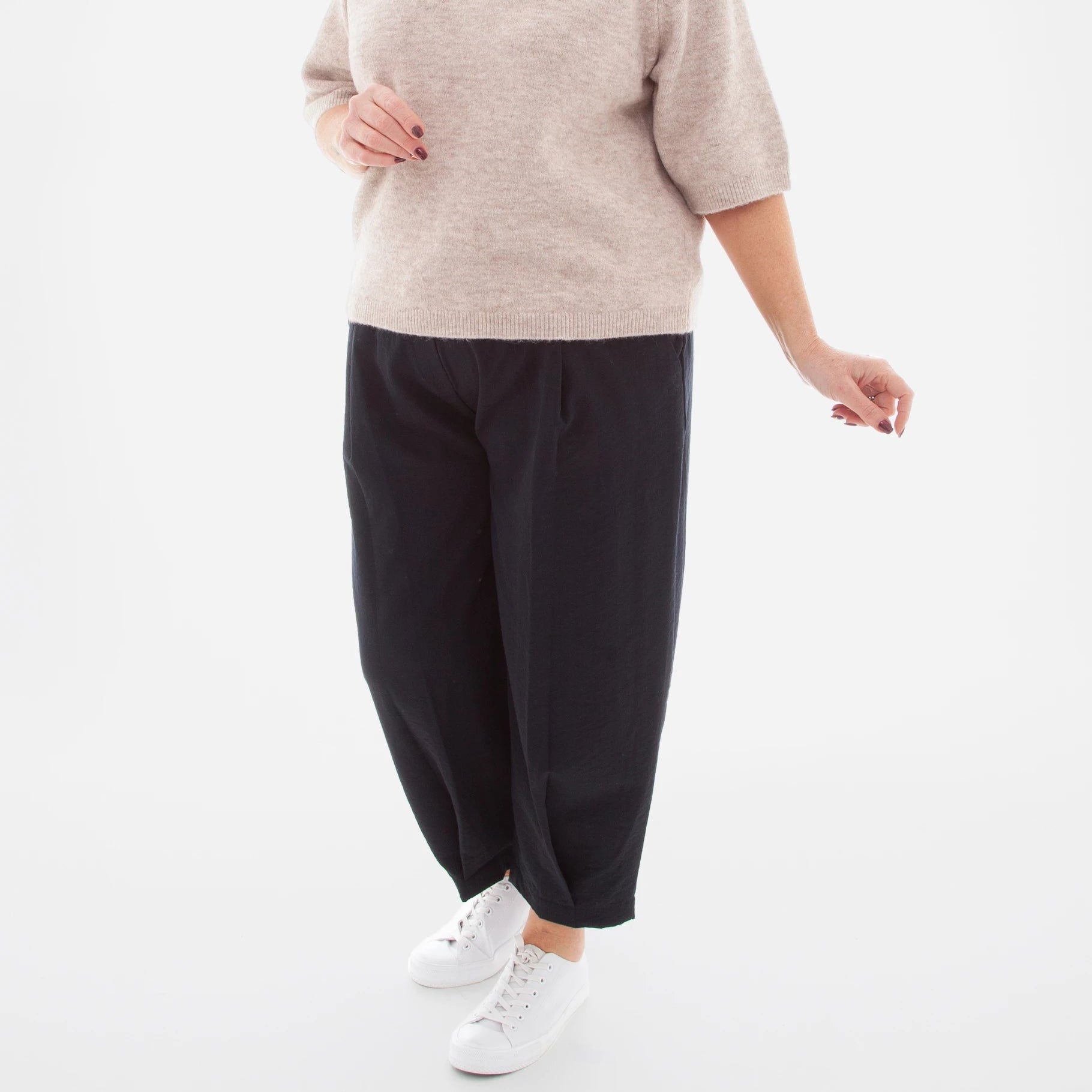 Twill Pleat Front Elastic Waist Trouser