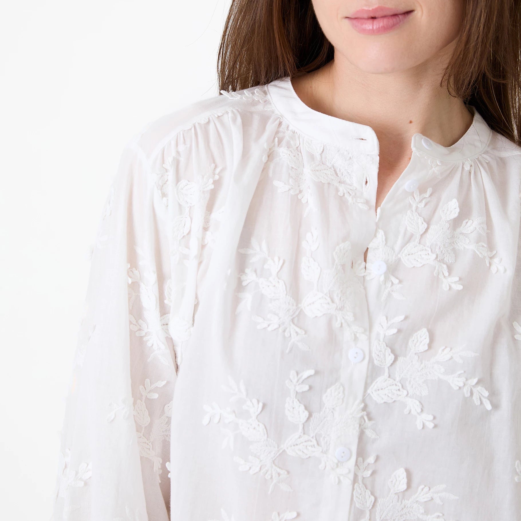 Floral Applique Button Through Blouse