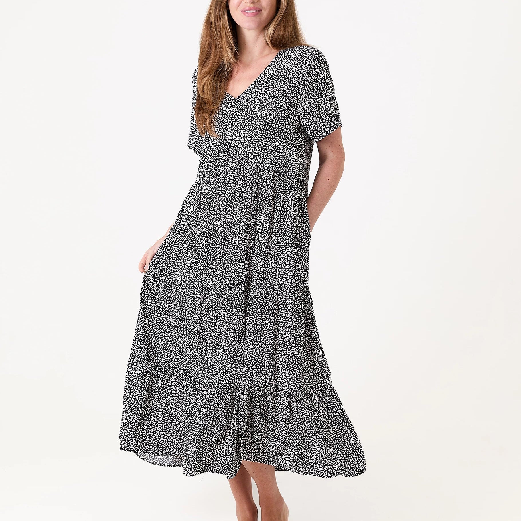 Mini Leopard Print Tiered Dress
