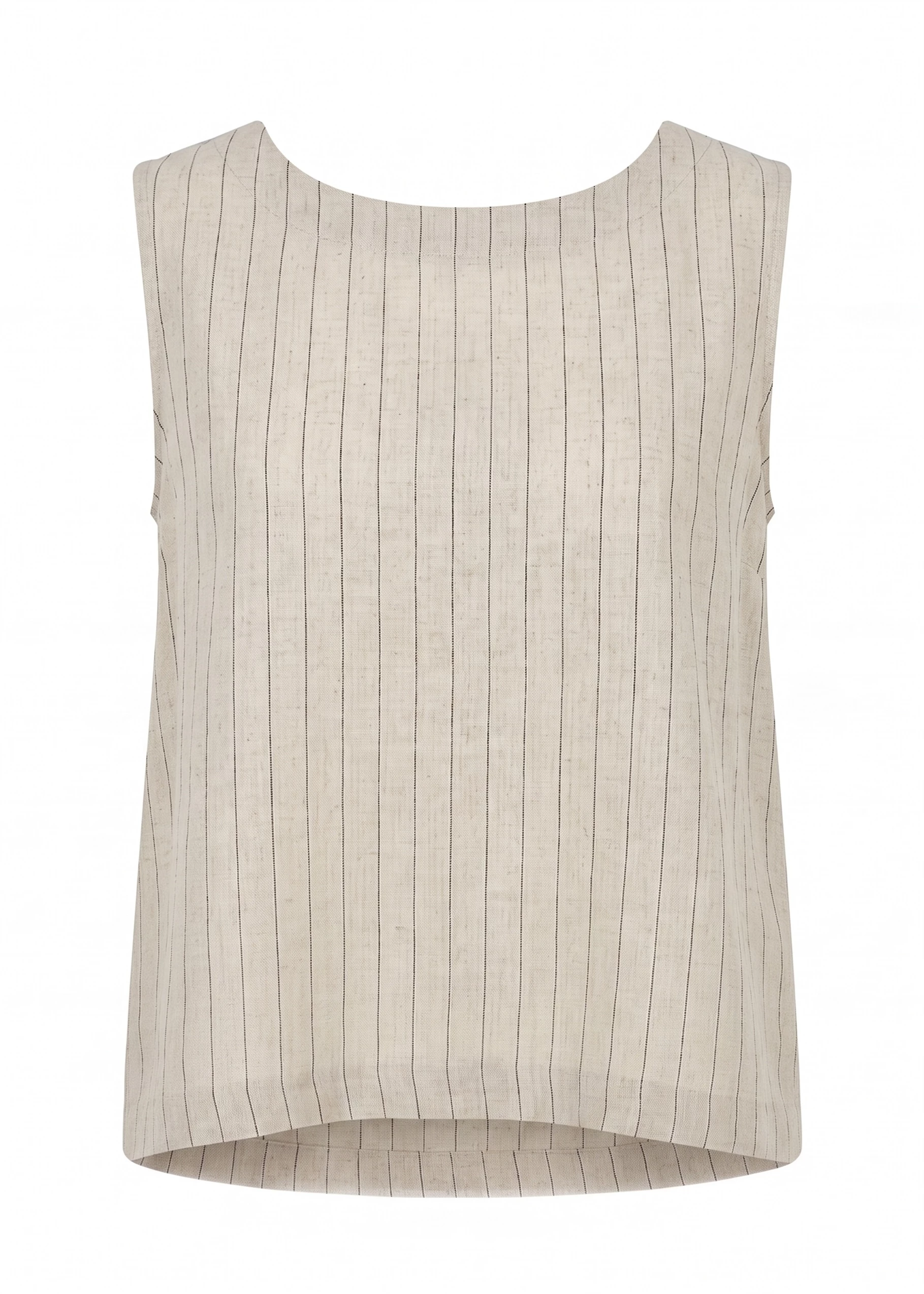 Linen Stripe Button Back Vest