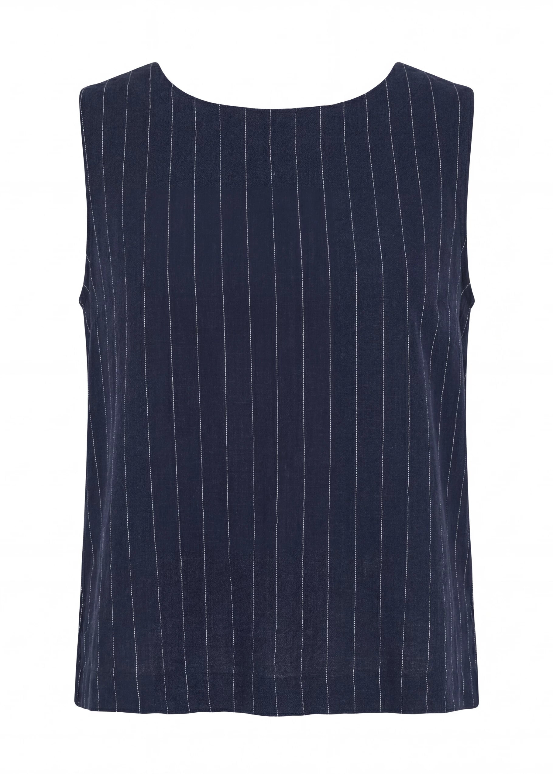 Linen Stripe Button Back Vest