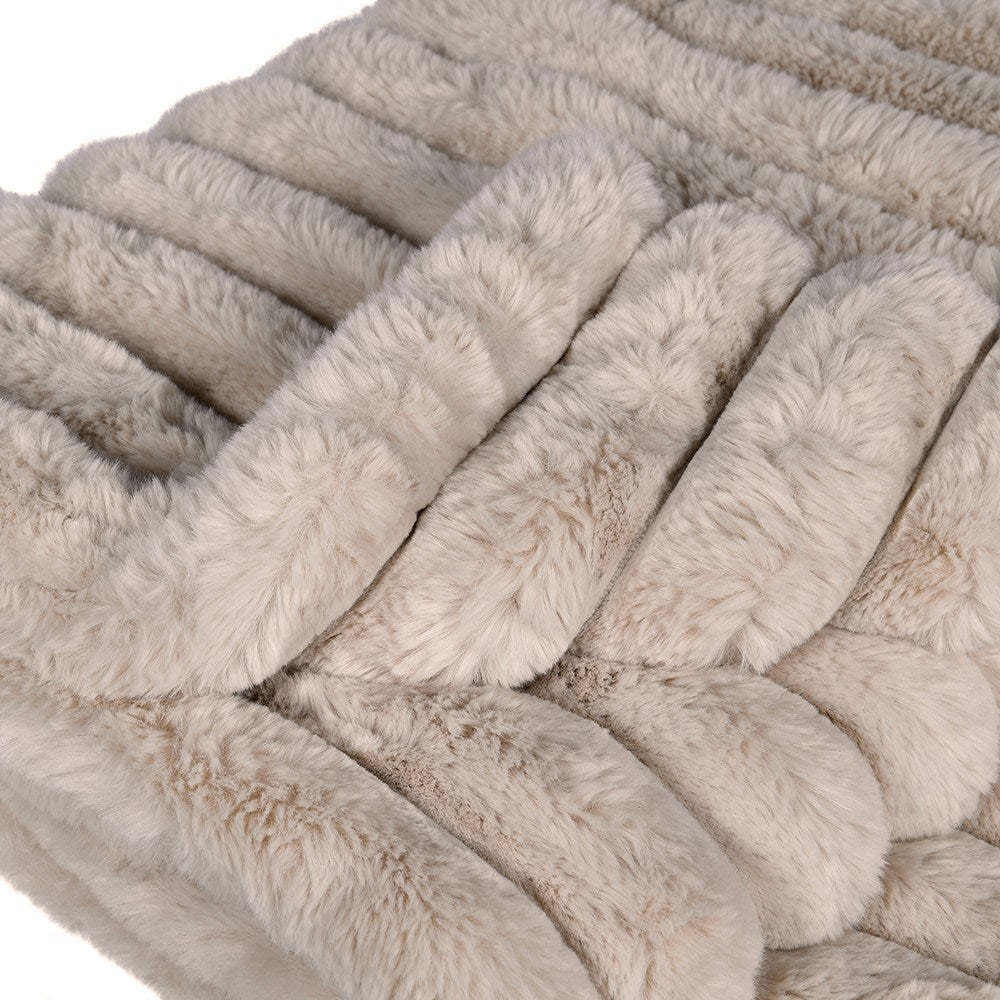 Faux Fur Ribbed Throw