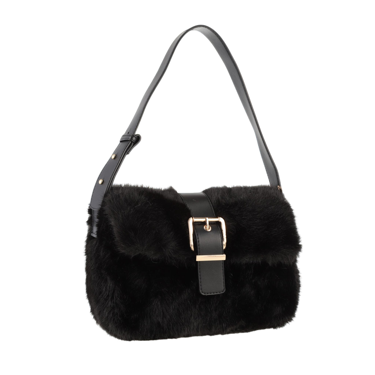 Faux Fur Satchel Shoulder Bag