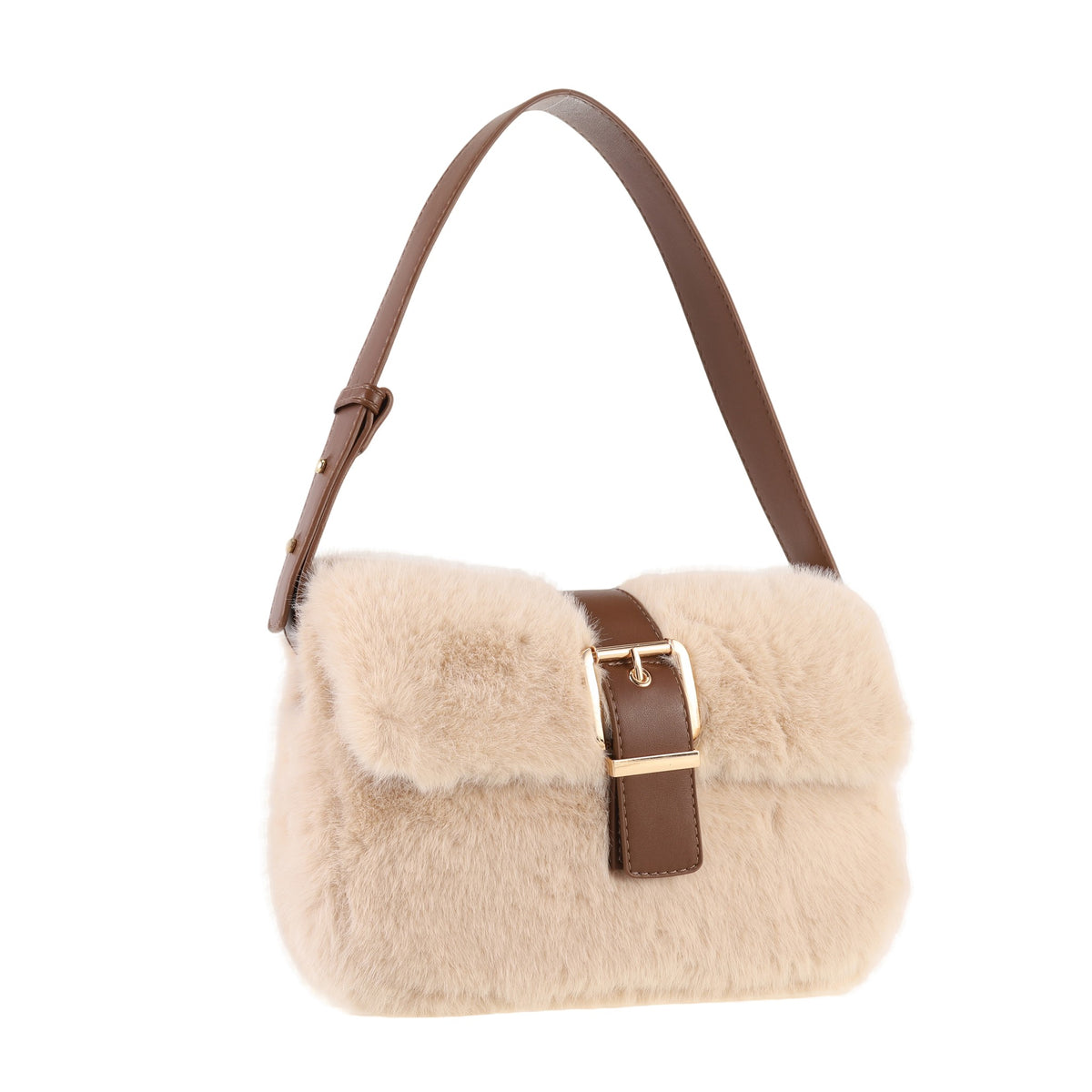 Faux Fur Satchel Shoulder Bag