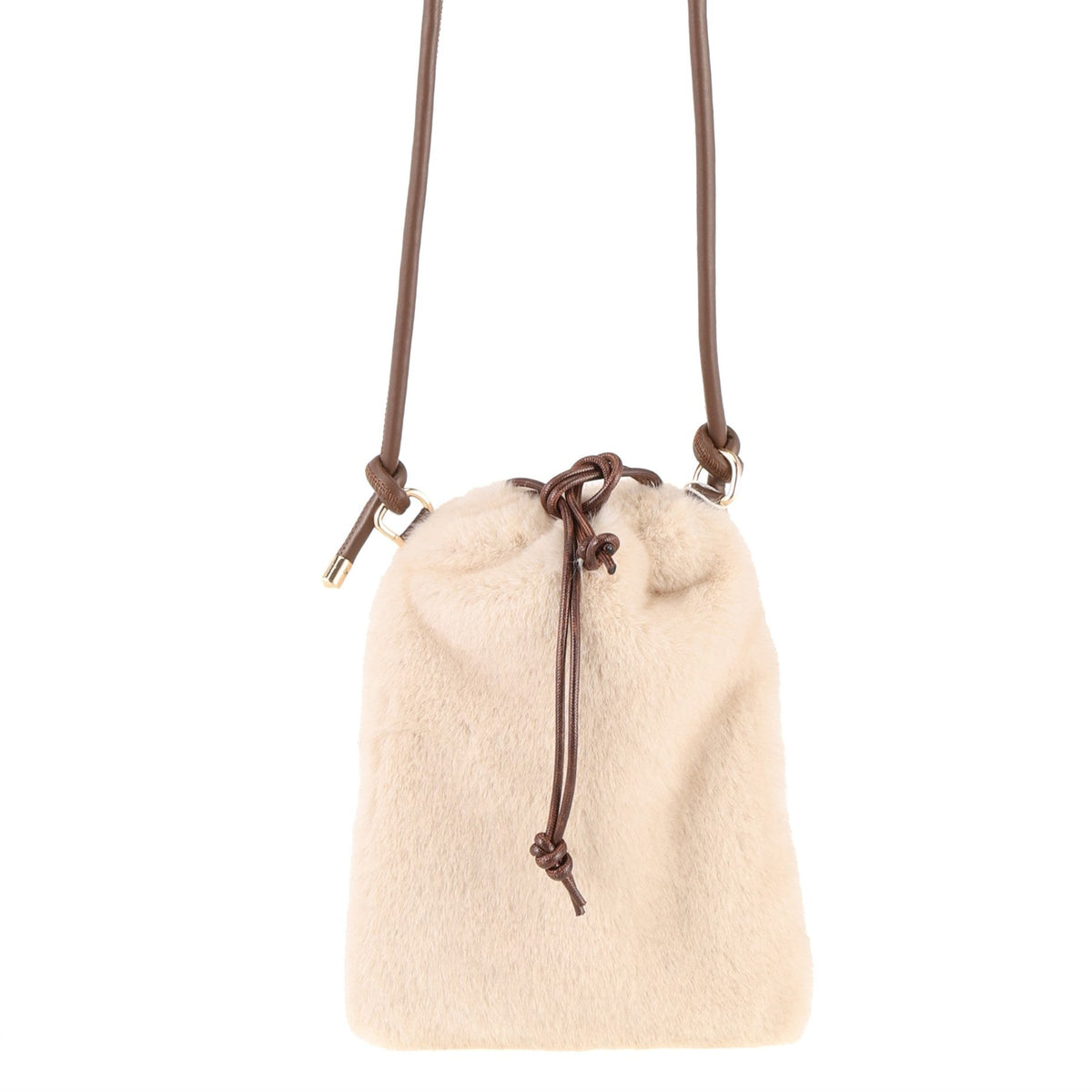 Faux Fur Shoulder Bucket Bag