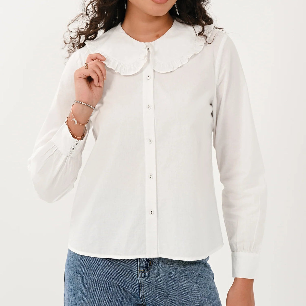 Saige Frill Peter Pan Collar Shirt