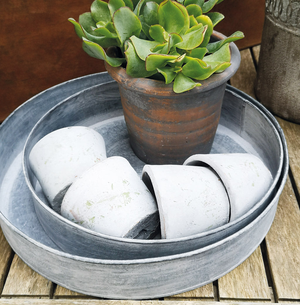 Round Silver Trays (Set of 2)