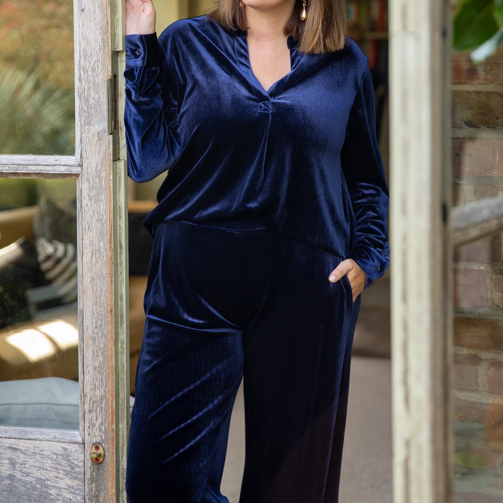 Chalk Evie Velvet Trouser