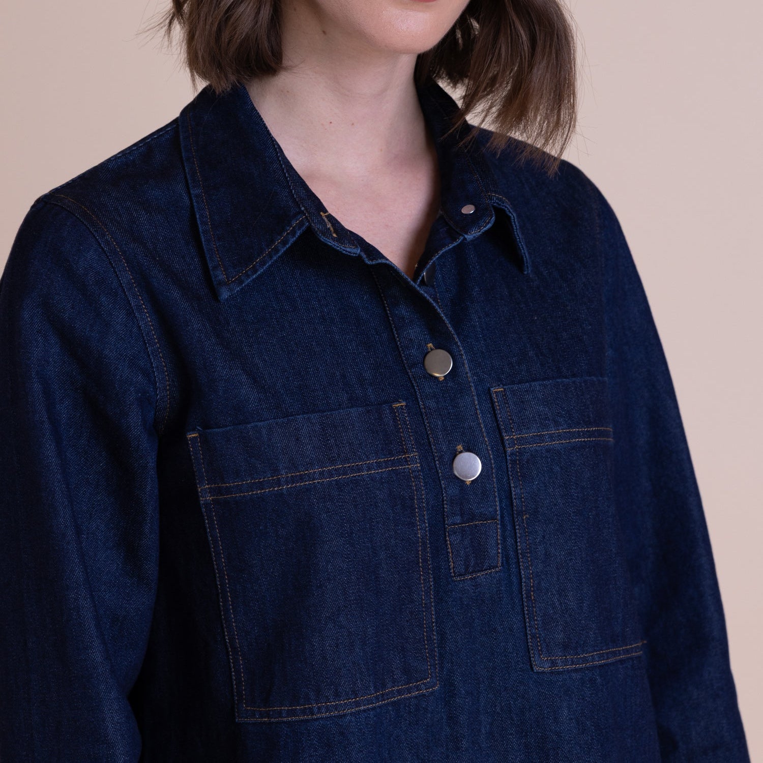 Cotton Denim Shirtdress