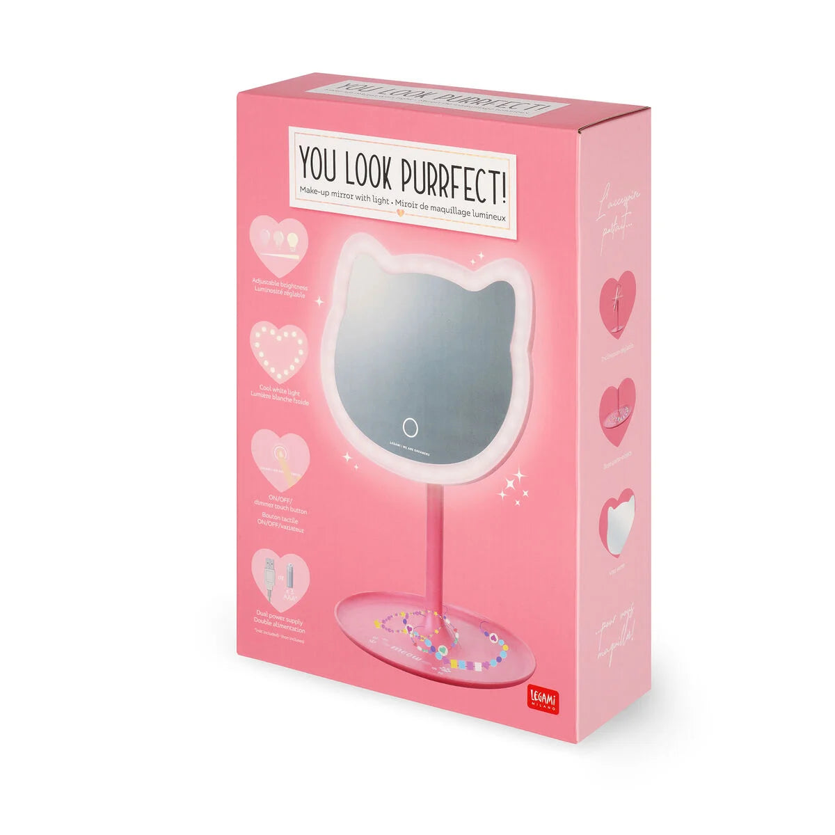 You Look Purrfect! Makeup Mirror with Light