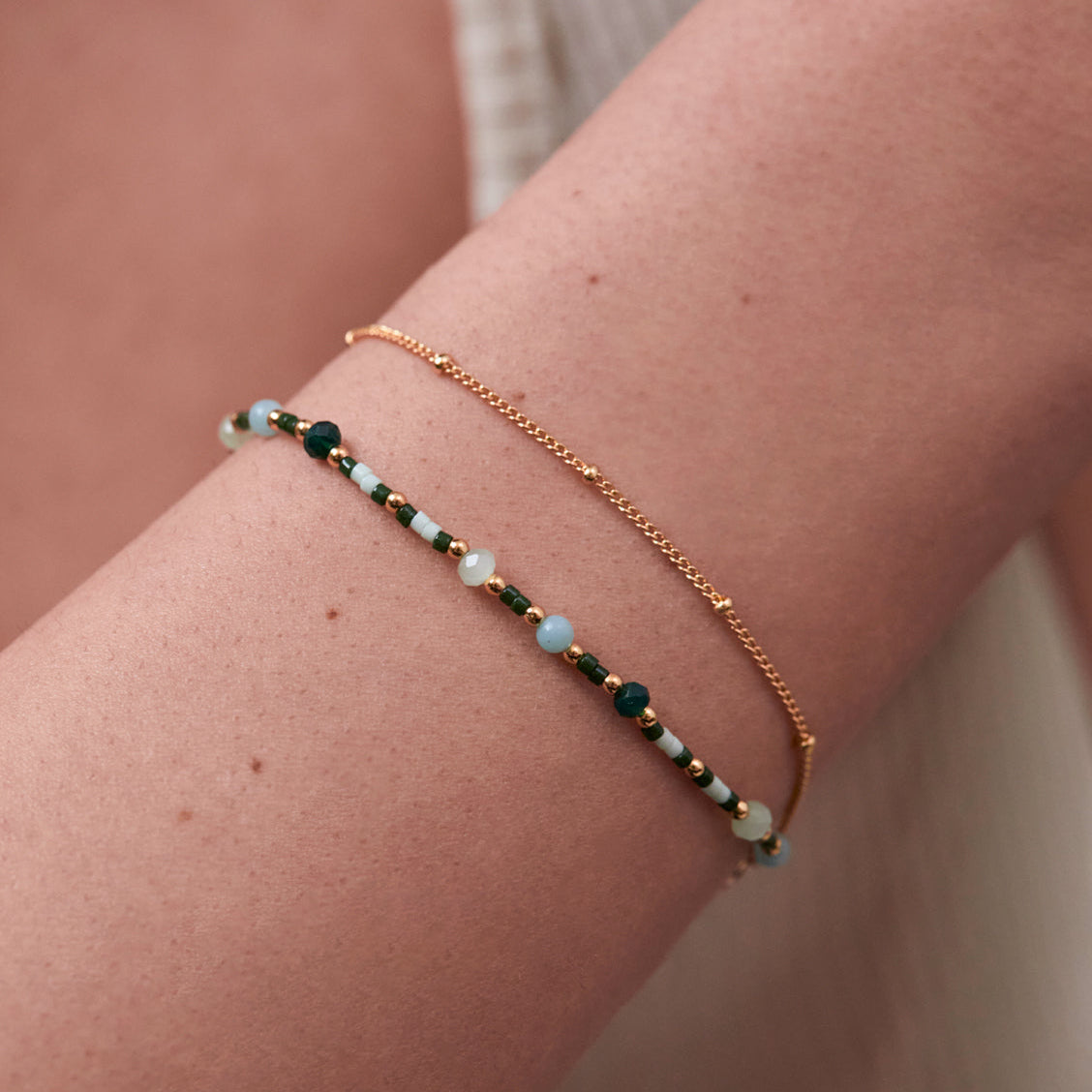 Mini Green Gemstone 'Calm' Bracelet