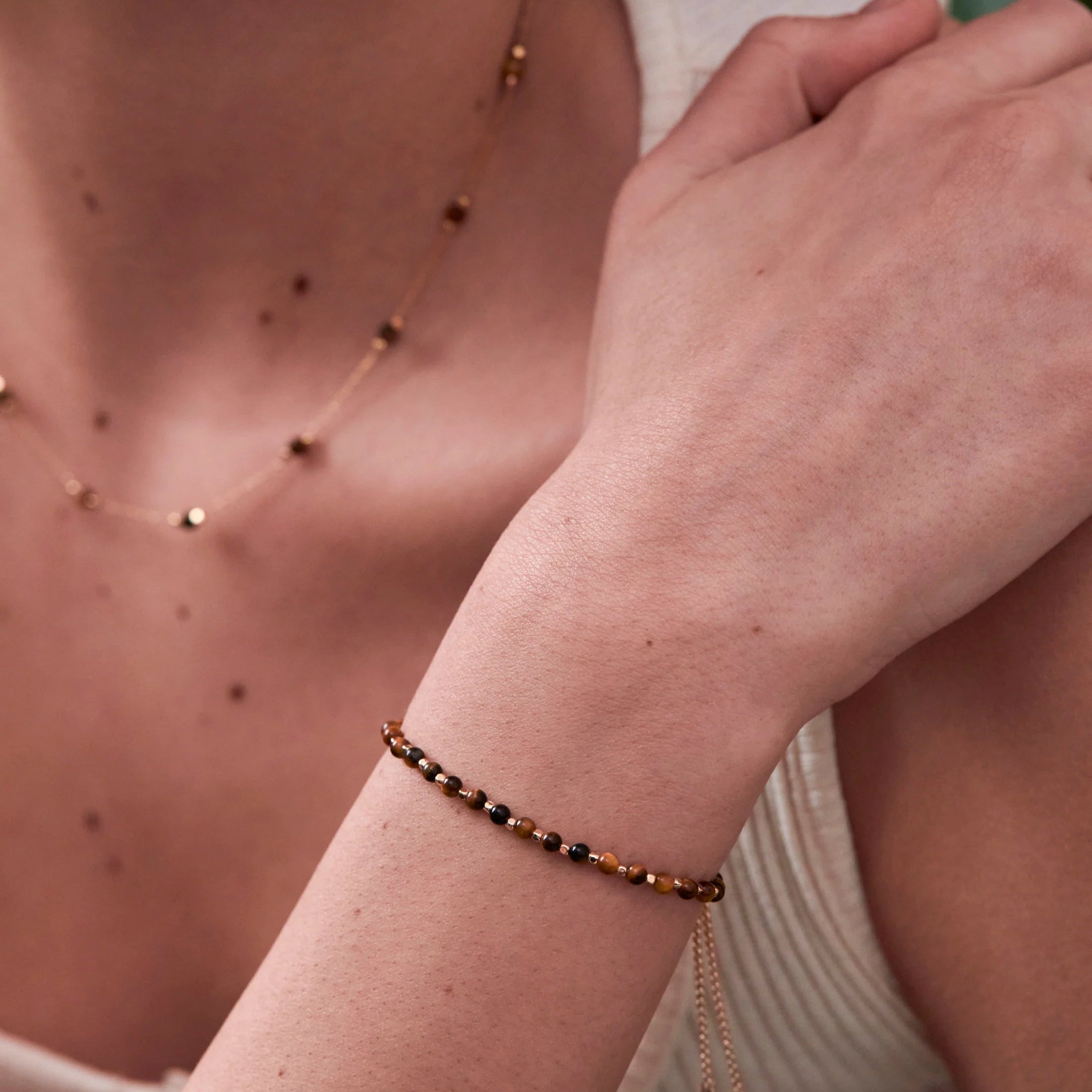 Wellness Tigers Eye 'Focus' Amelia Gemstone Bracelet