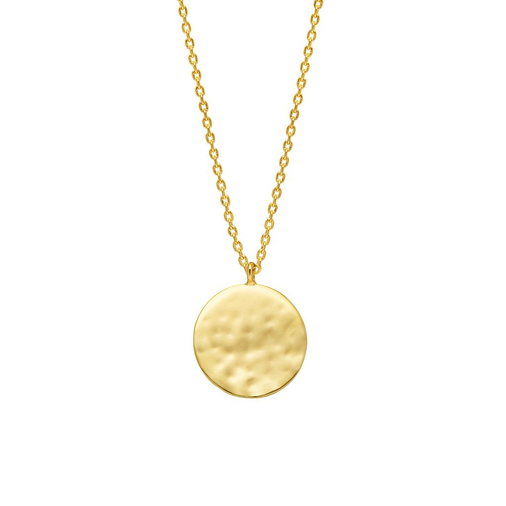 Hammered Disc Pendant Necklace